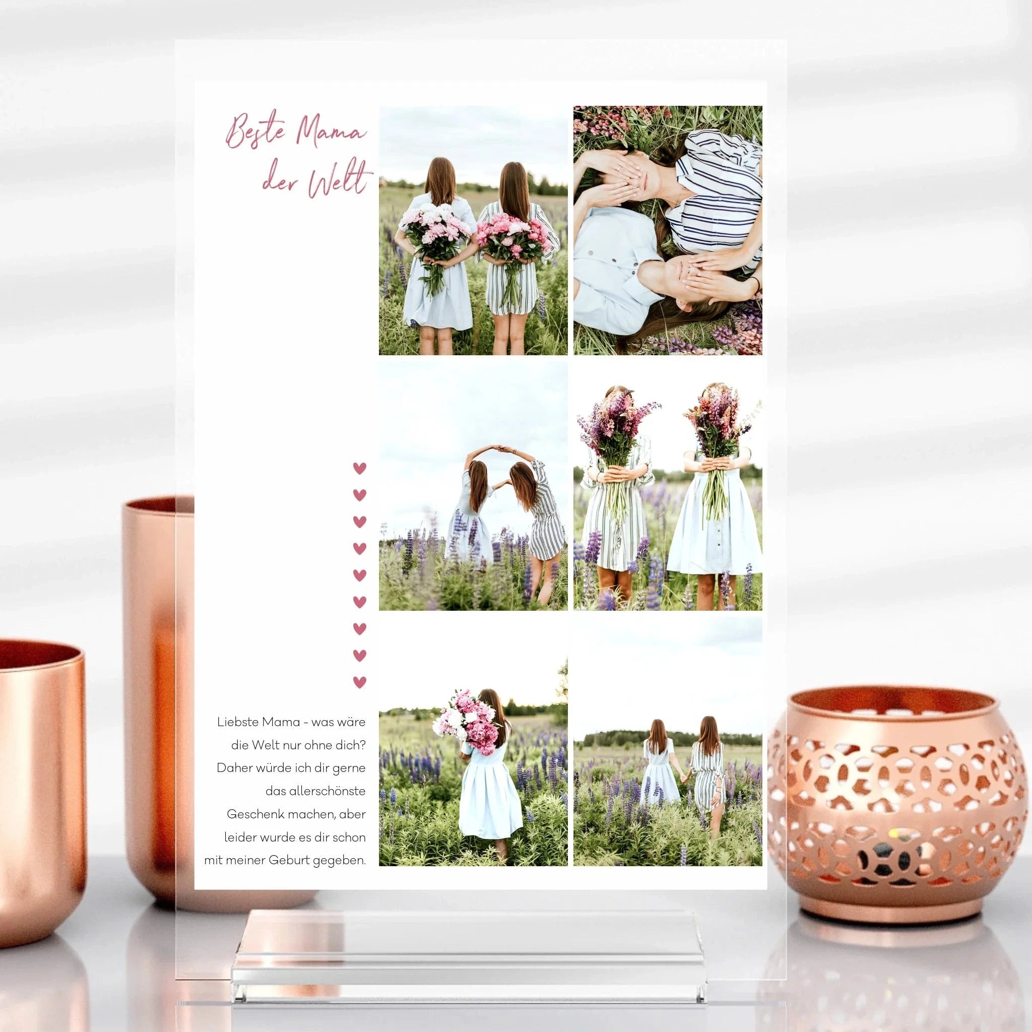 Beste Mama Aufsteller aus Glas - Aufsteller Acrylglas-Fotoaufsteller - Hoch-/Querformat / Hochformat / 13x20 cm von Schmidt Digitaldruck GmbH