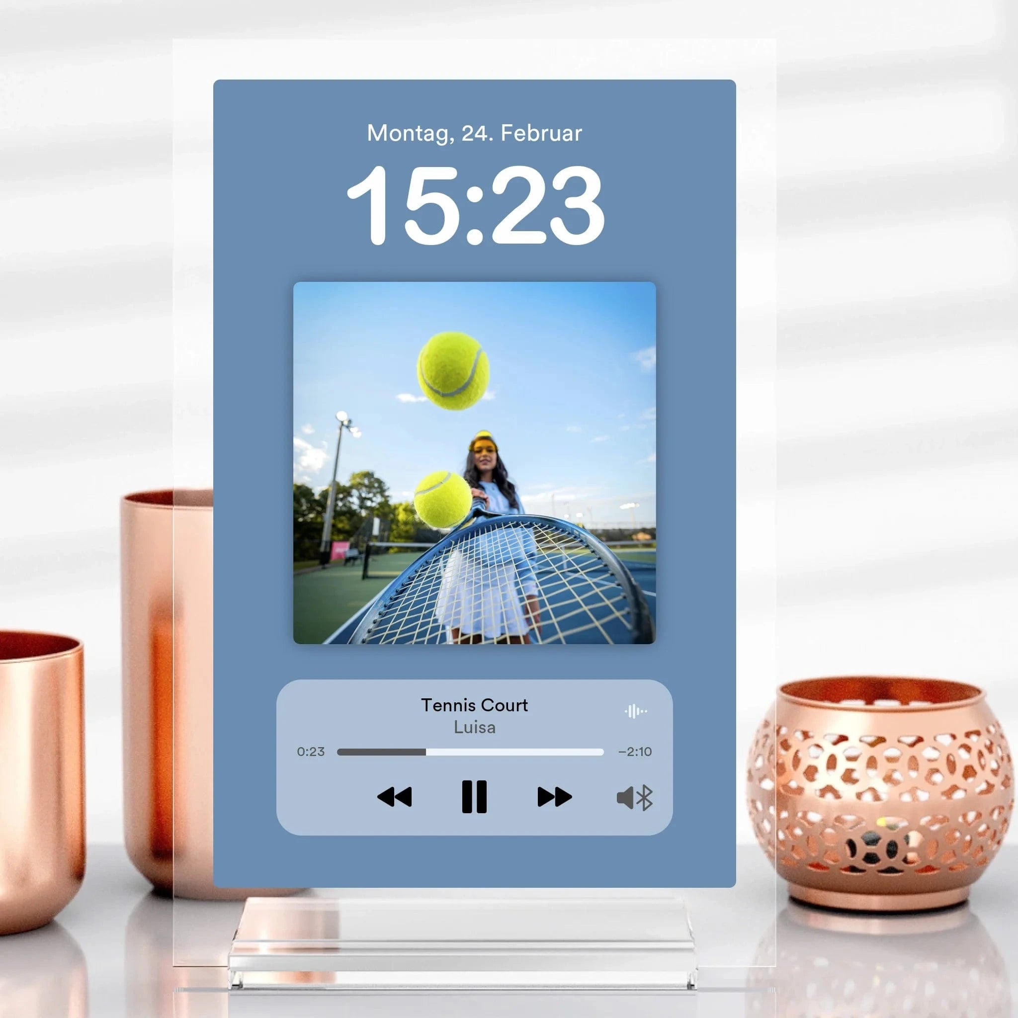 Lockscreen Aufsteller aus Glas - Aufsteller Acrylglas-Fotoaufsteller - Hoch-/Querformat / Hochformat / 13x20 cm von Schmidt Digitaldruck GmbH