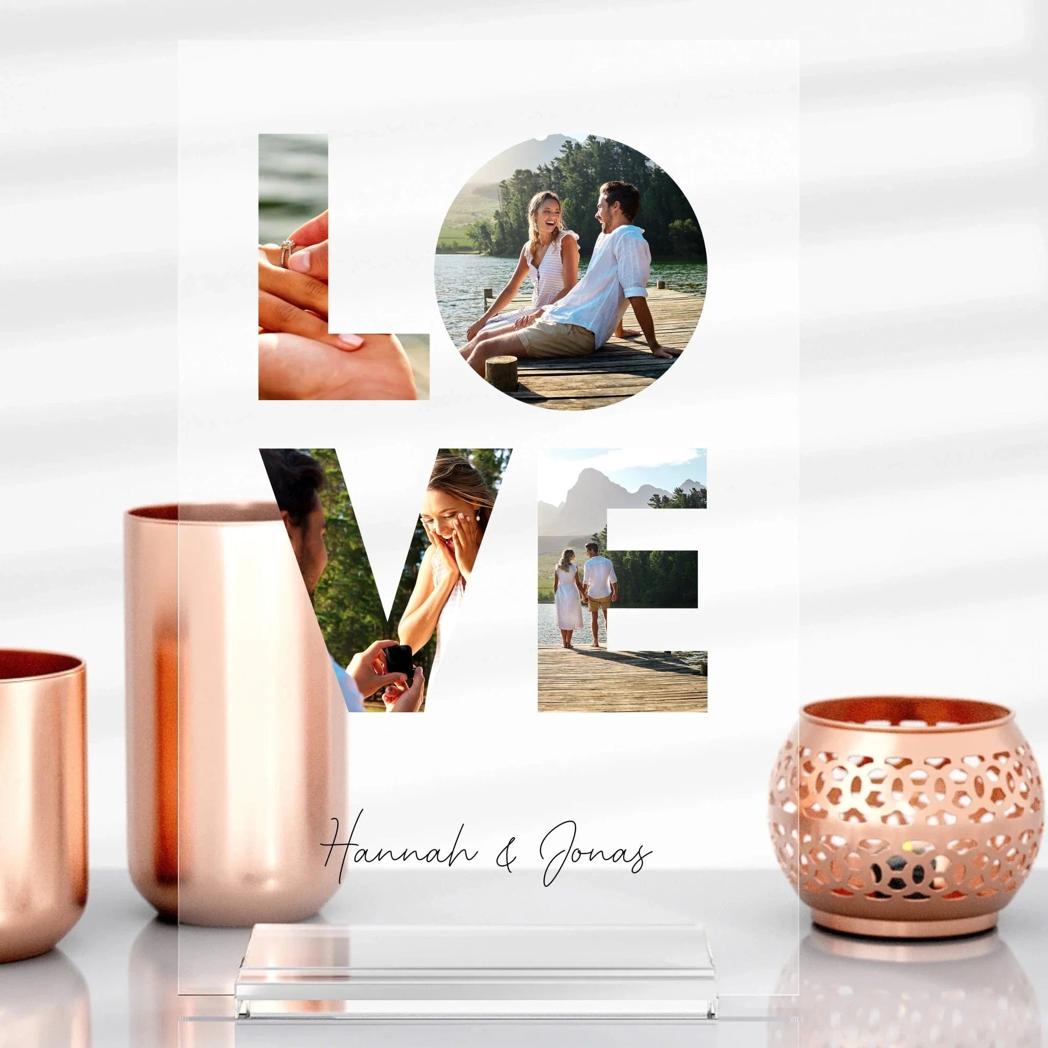 LOVE Aufsteller aus Glas - Aufsteller Acrylglas-Fotoaufsteller - Hoch-/Querformat / Hochformat / 13x20 cm von Schmidt Digitaldruck GmbH