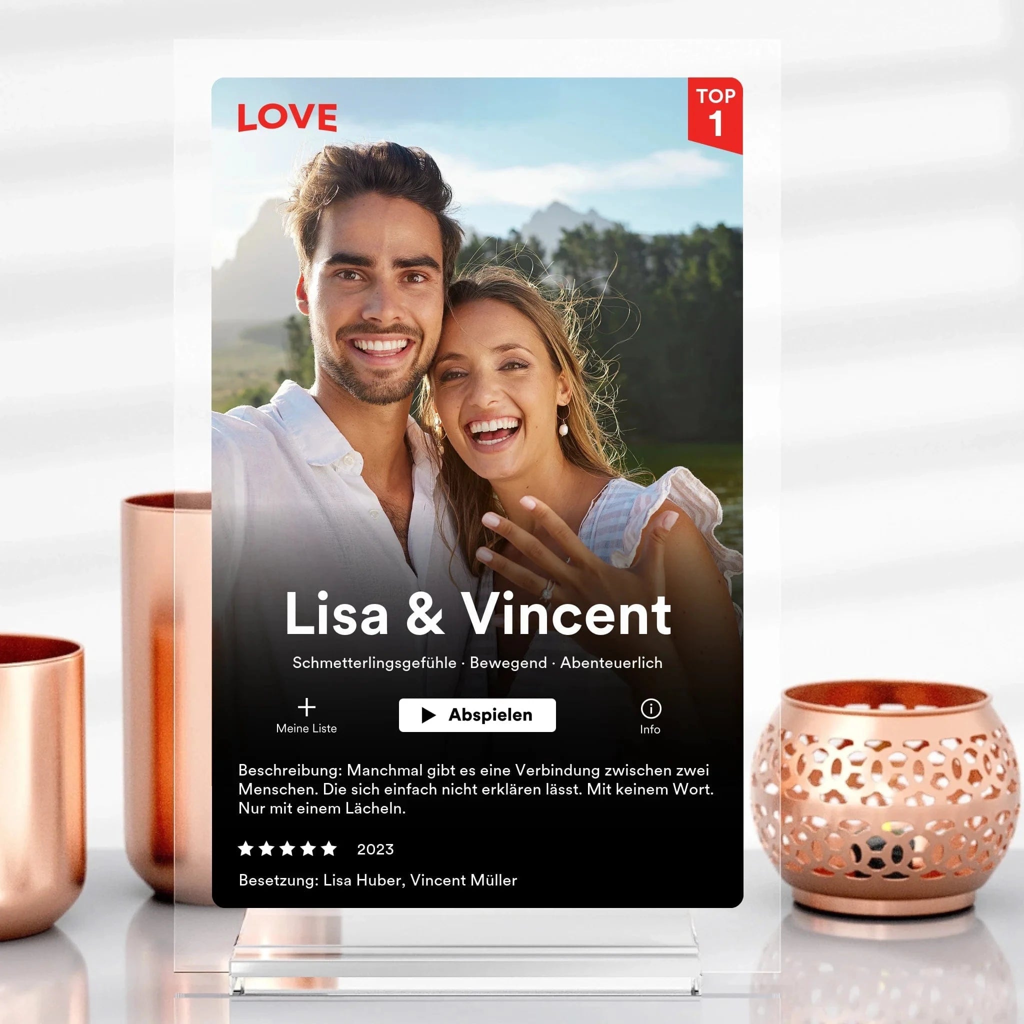 Netflix Film Cover mit Bild als Geschenk - Aufsteller Acrylglas-Fotoaufsteller - Hoch-/Querformat / Hochformat / 13x20 cm von Schmidt Digitaldruck GmbH