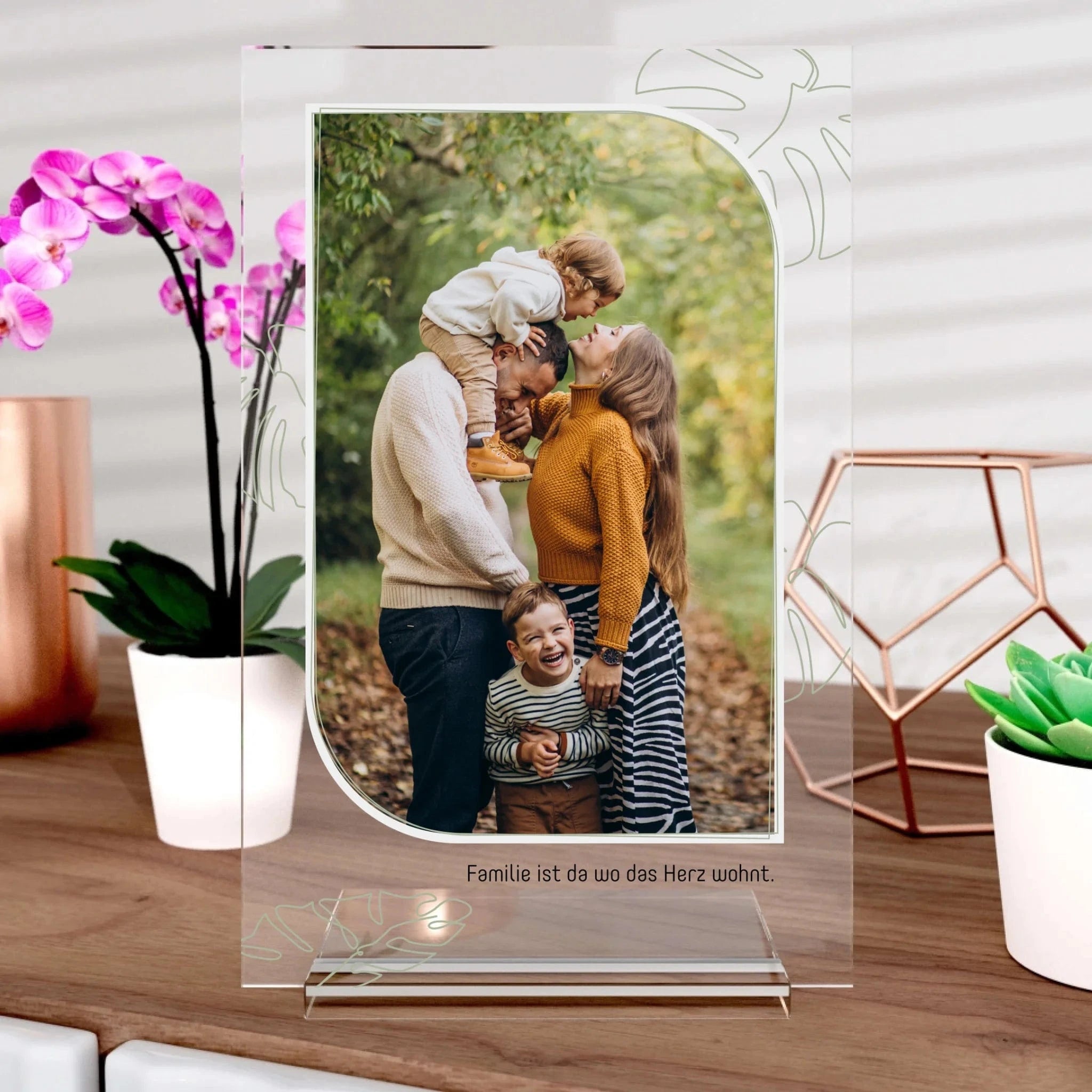 Family Aufsteller aus Glas - Aufsteller Acrylglas-Fotoaufsteller - Hoch-/Querformat / Hochformat / 20x30 cm von Schmidt Digitaldruck GmbH