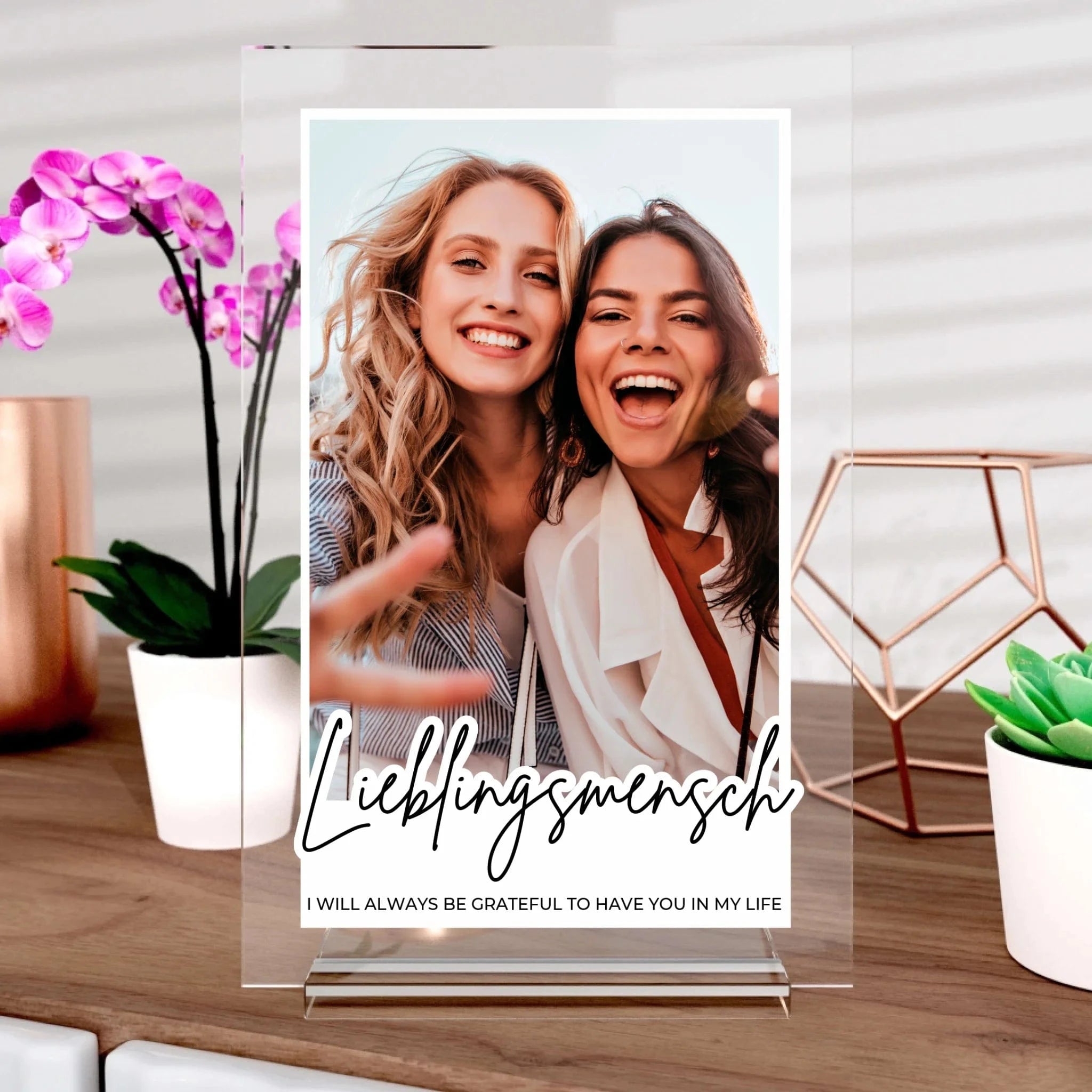 Lieblingsmensch personalisiert - Aufsteller Acrylglas-Fotoaufsteller - Hoch-/Querformat / Hochformat / 20x30 cm von Schmidt Digitaldruck GmbH