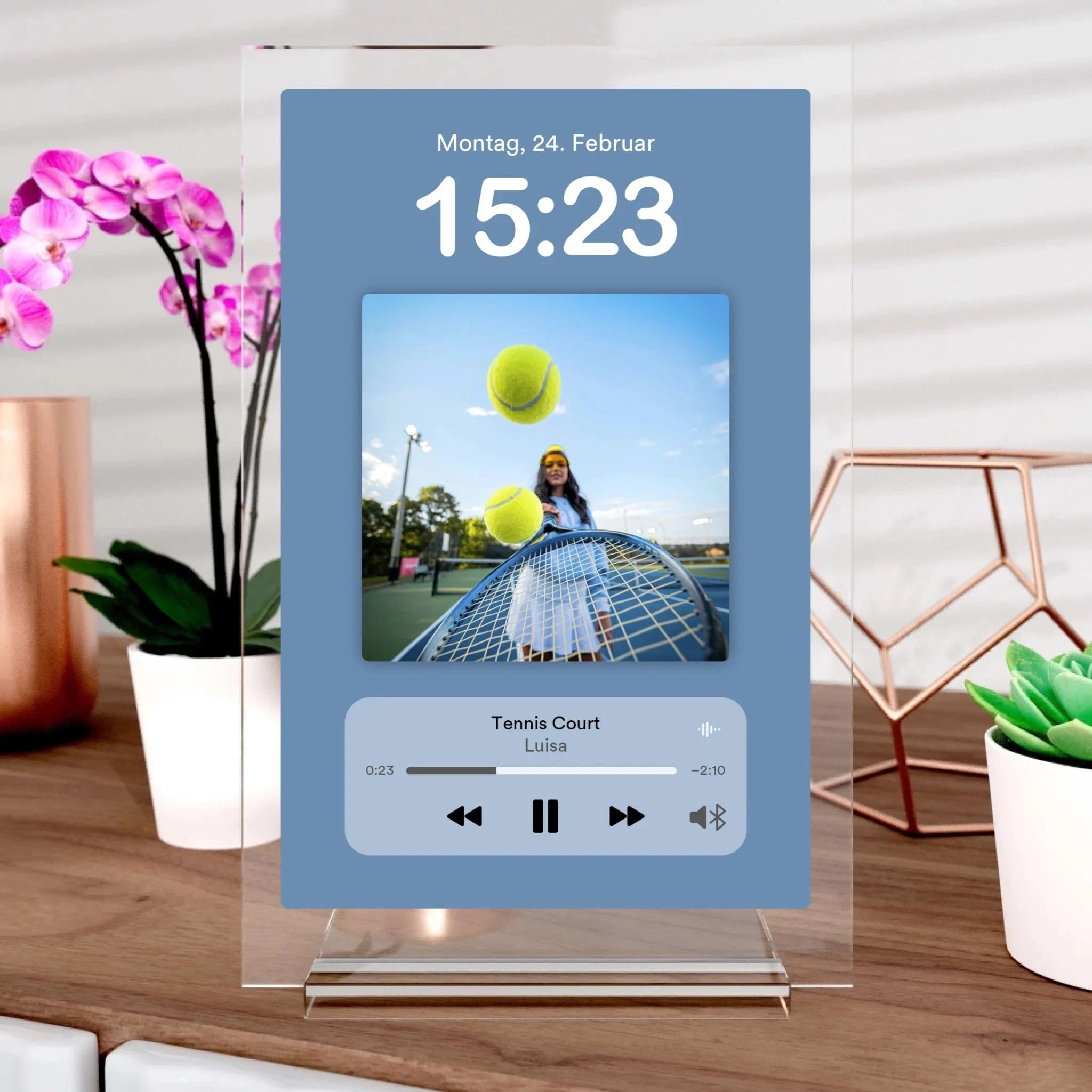 Lockscreen Aufsteller aus Glas - Aufsteller Acrylglas-Fotoaufsteller - Hoch-/Querformat / Hochformat / 20x30 cm von Schmidt Digitaldruck GmbH