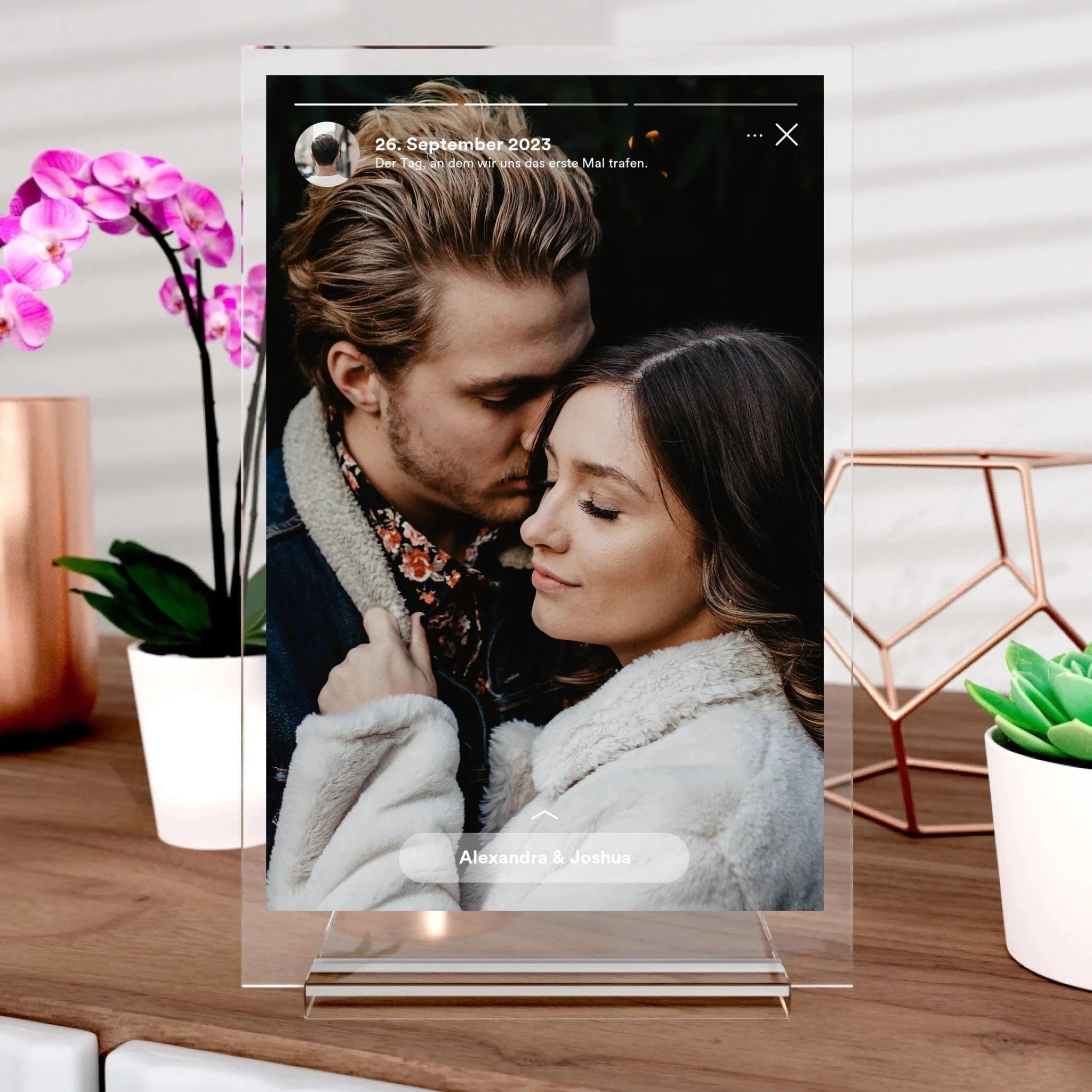 Social Story als Geschenk - Aufsteller Acrylglas-Fotoaufsteller - Hoch-/Querformat / Hochformat / 20x30 cm von Schmidt Digitaldruck GmbH