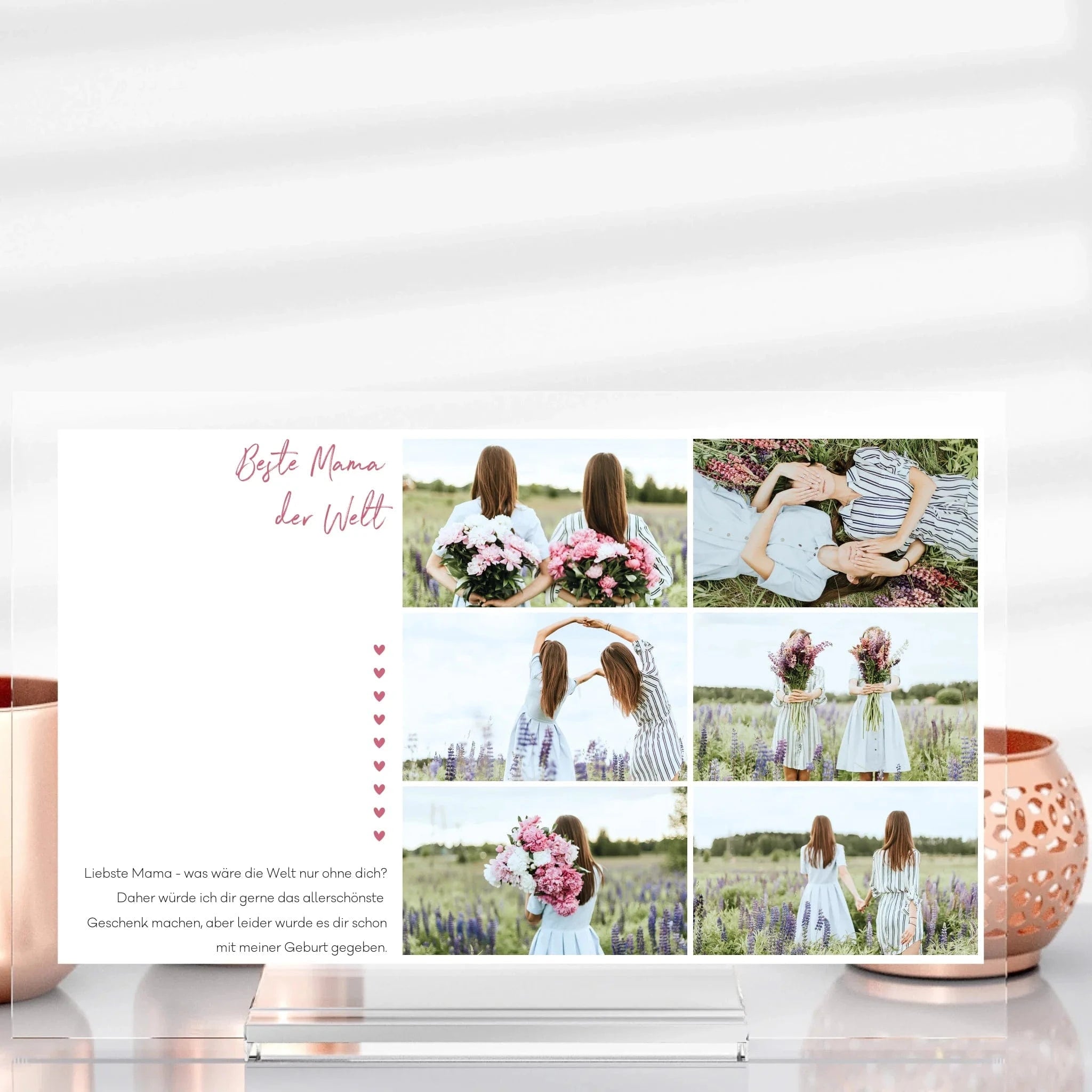 Beste Mama Aufsteller aus Glas - Aufsteller Acrylglas-Fotoaufsteller - Hoch-/Querformat / Querformat / 13x20 cm von Schmidt Digitaldruck GmbH