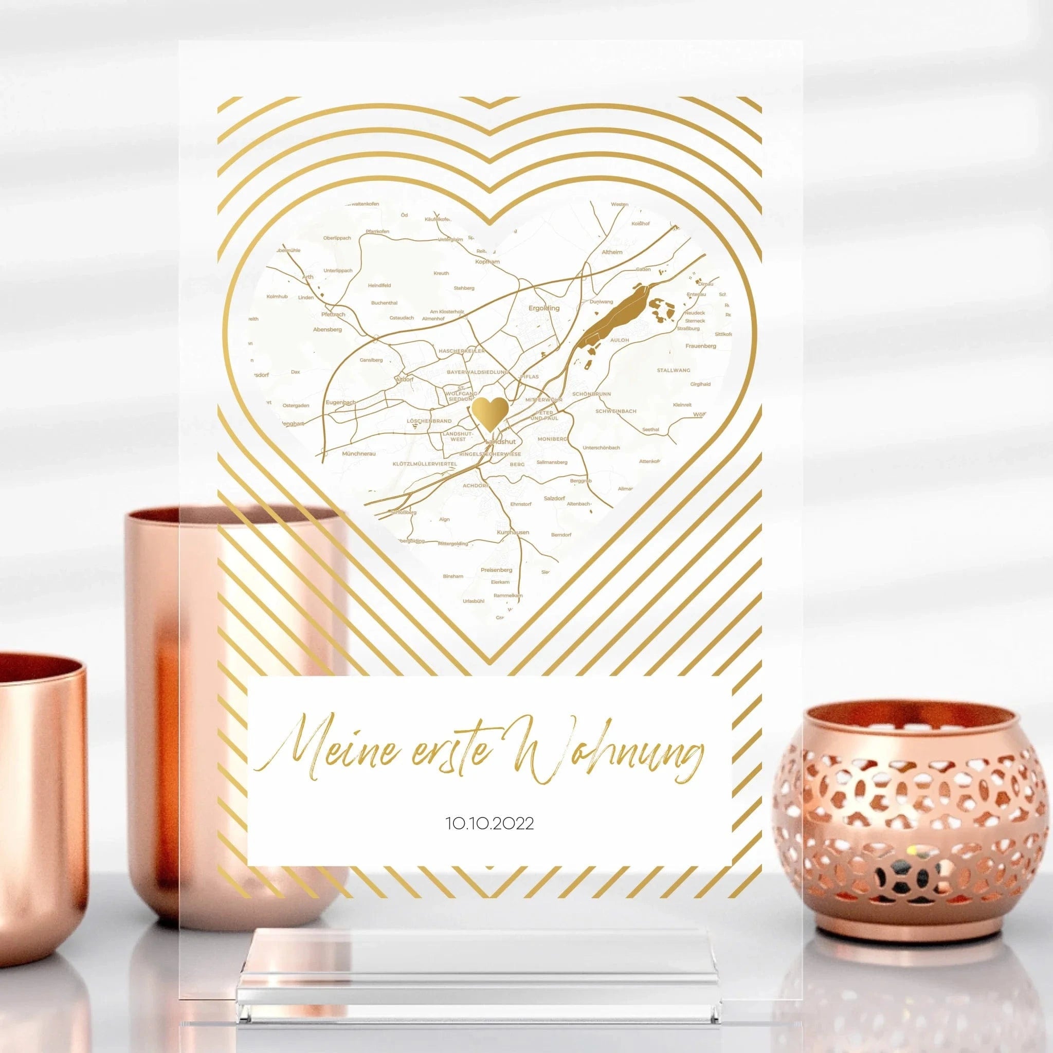 Herz-Aufsteller aus Glas - Aufsteller Acrylglas-Fotoaufsteller / Transparent / 13x20 cm von Schmidt Digitaldruck GmbH