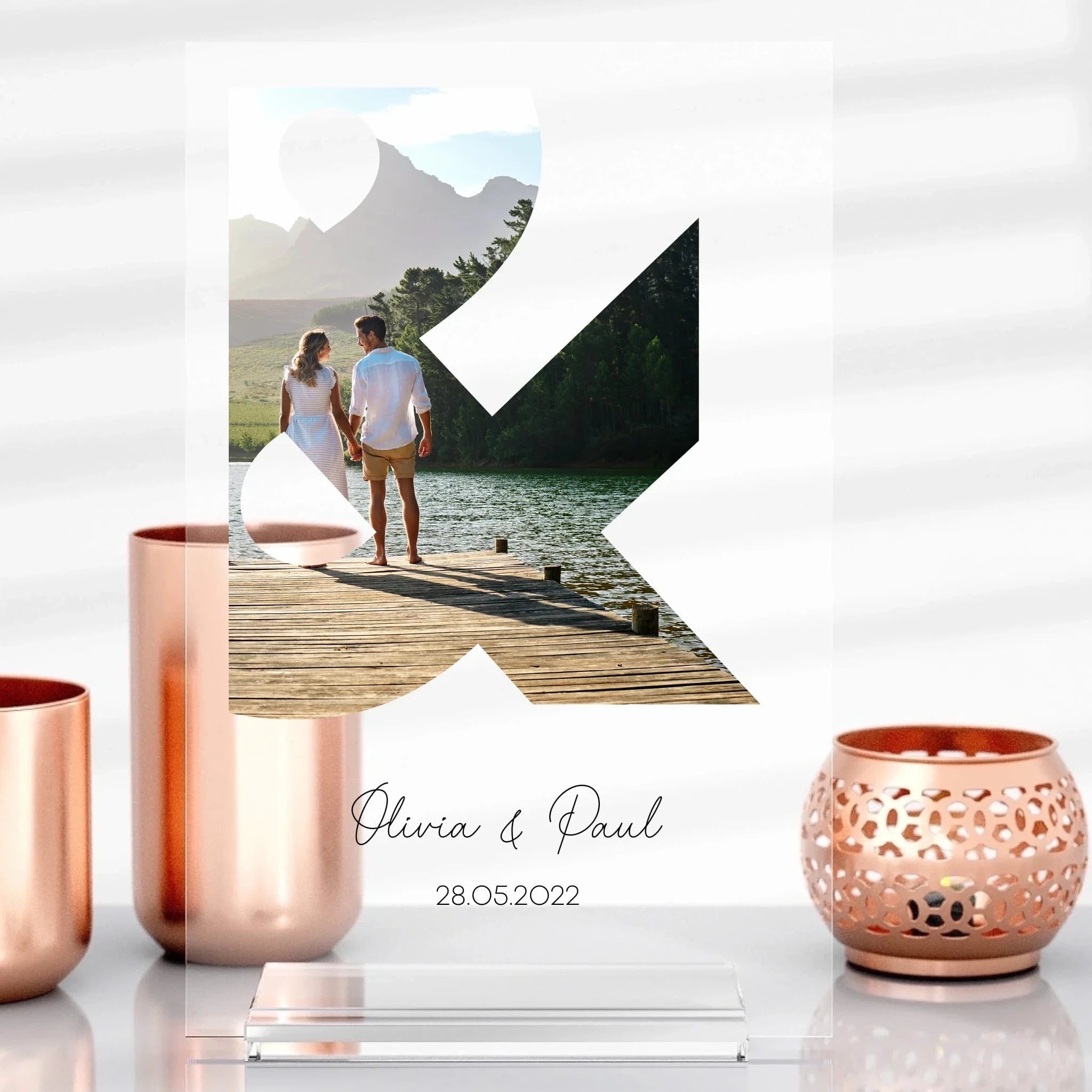 Partner Aufsteller aus Glas - Aufsteller Acrylglas-Fotoaufsteller / Transparent / 13x20 cm von Schmidt Digitaldruck GmbH