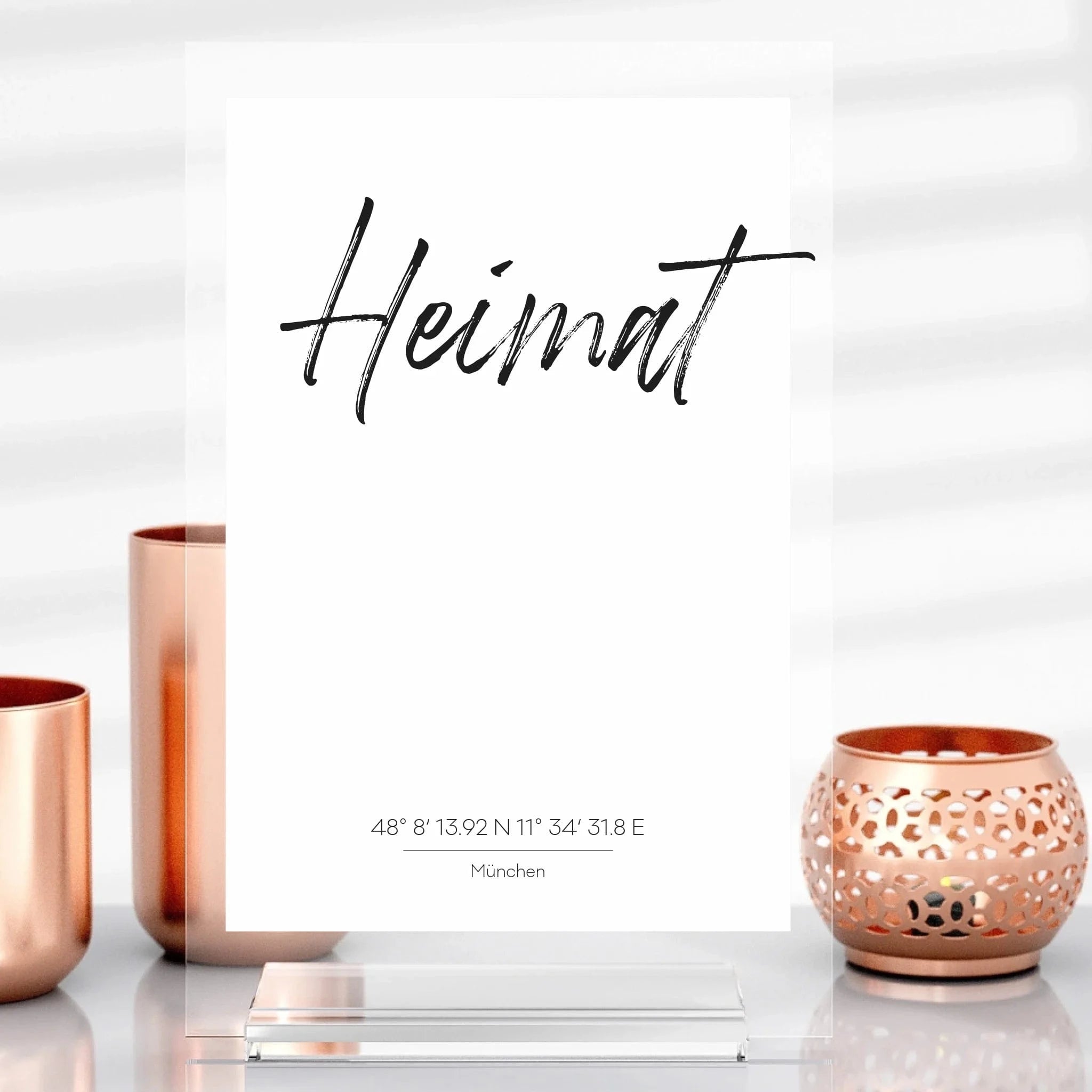 Typographie-Aufsteller aus Glas - Aufsteller Acrylglas-Fotoaufsteller / Transparent / 13x20 cm von Schmidt Digitaldruck GmbH