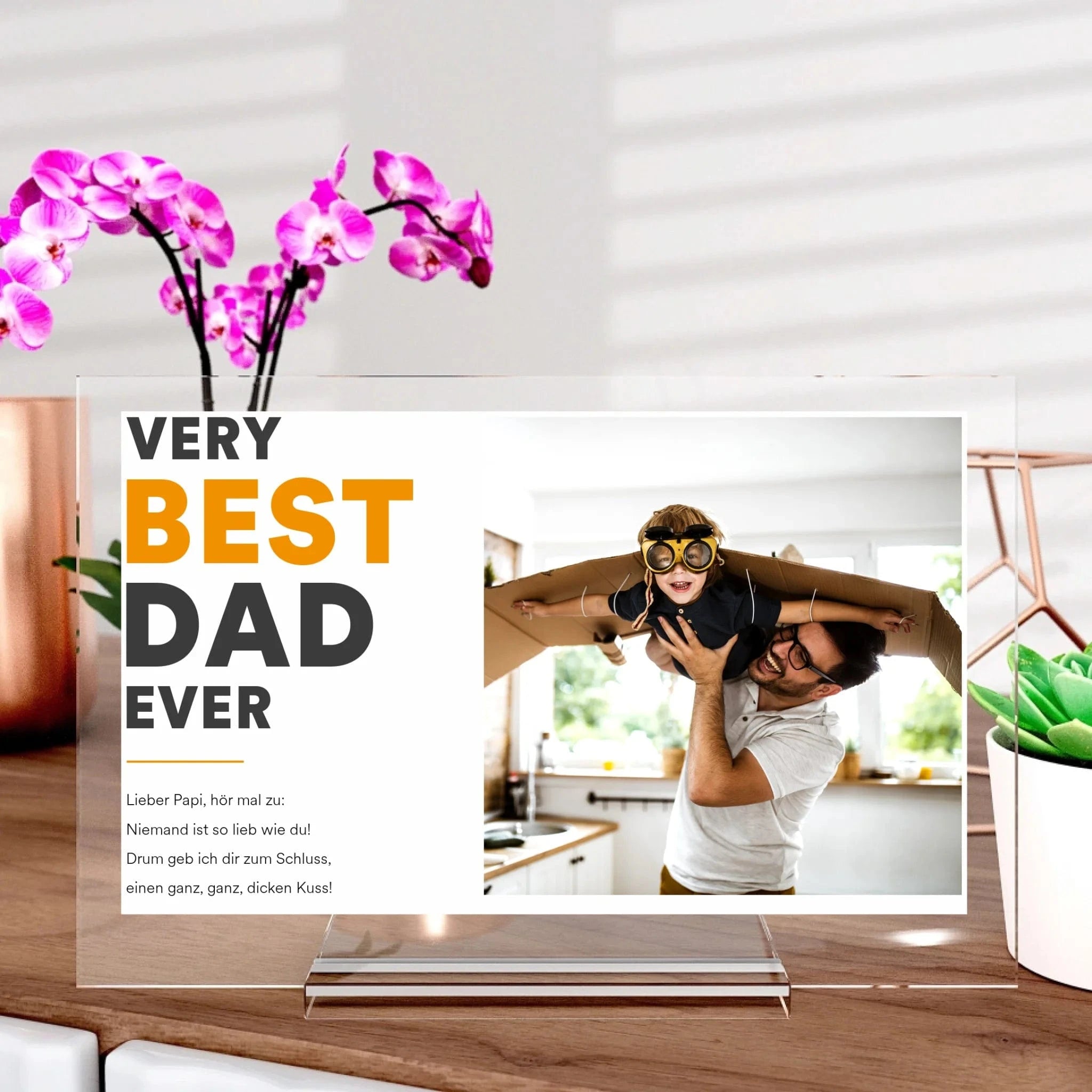 Best Dad Aufsteller aus Glas - Aufsteller von Schmidt Digitaldruck GmbH