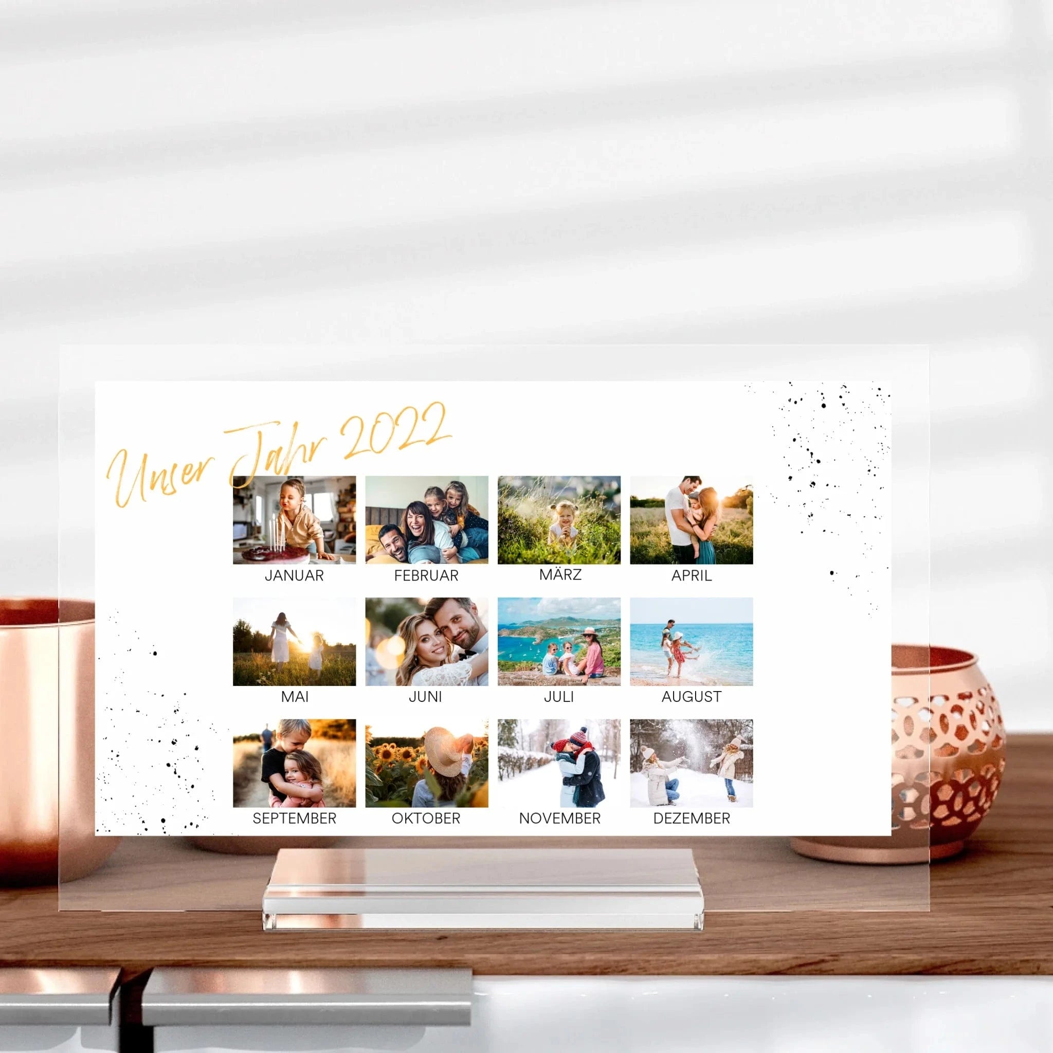 Fotokalender Aufsteller aus Glas - Aufsteller von Schmidt Digitaldruck GmbH