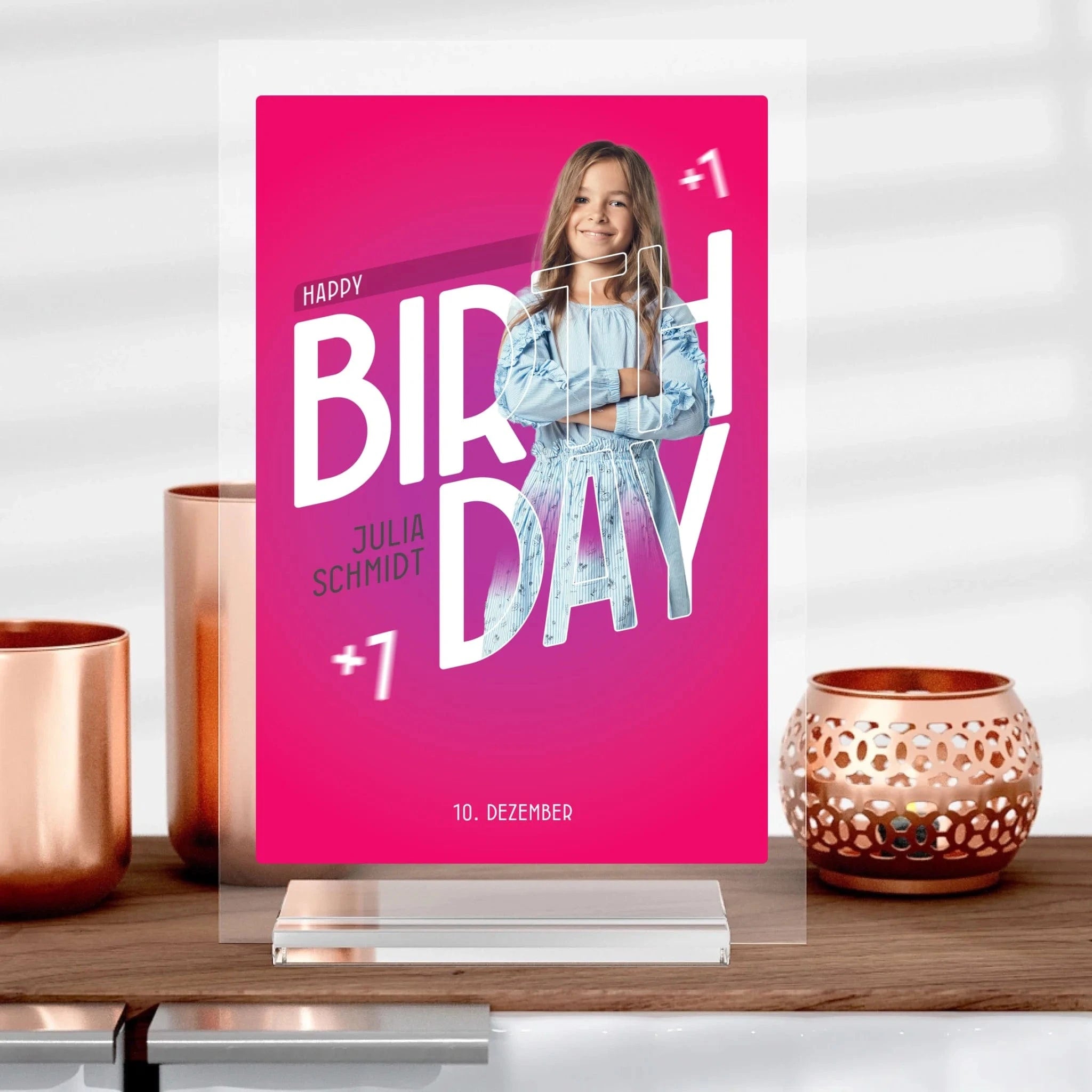 Happy Birthday Geburtstagsaufsteller aus Acrylglas - Aufsteller von Schmidt Digitaldruck GmbH