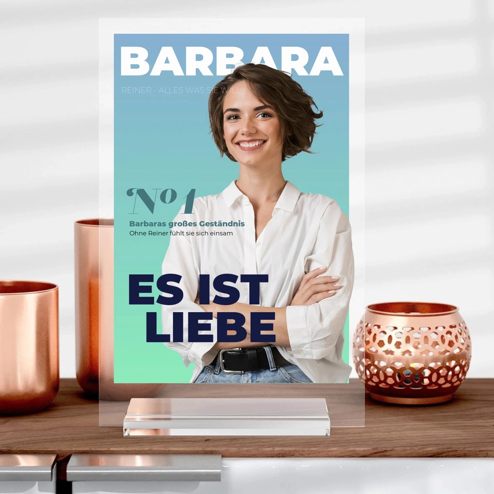Magazin Cover Fotoaufsteller aus Glas - Aufsteller von Schmidt Digitaldruck GmbH