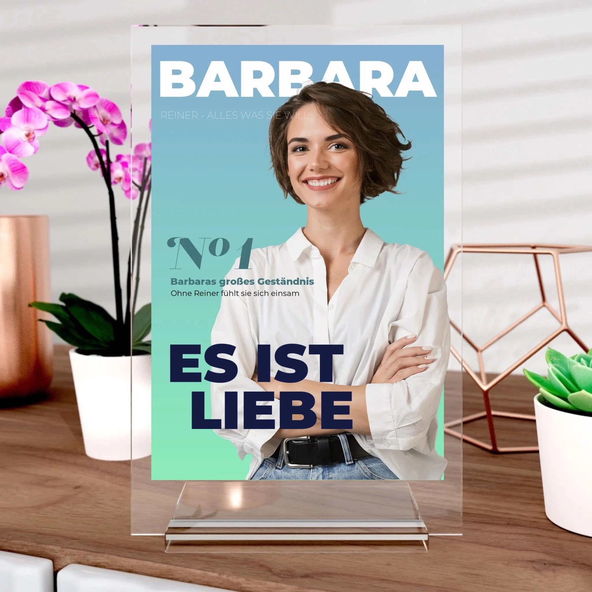 Magazin Cover Fotoaufsteller aus Glas - Aufsteller von Schmidt Digitaldruck GmbH