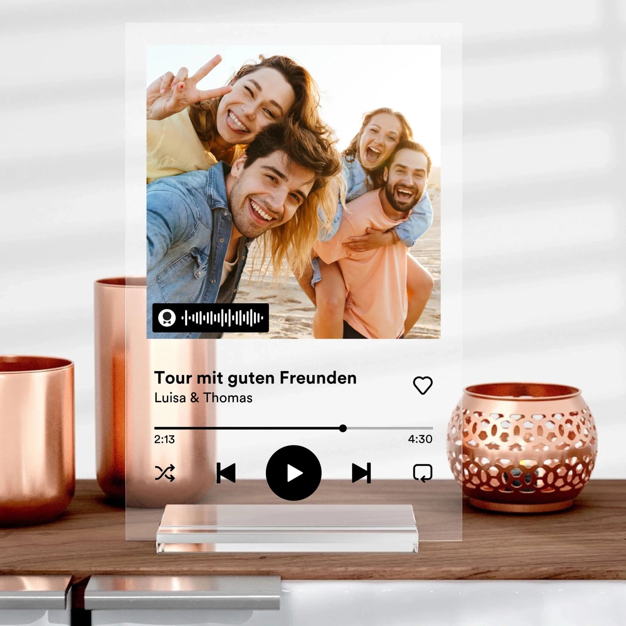 Spotify Glas mit Bild als Geschenk - Aufsteller von Schmidt Digitaldruck GmbH