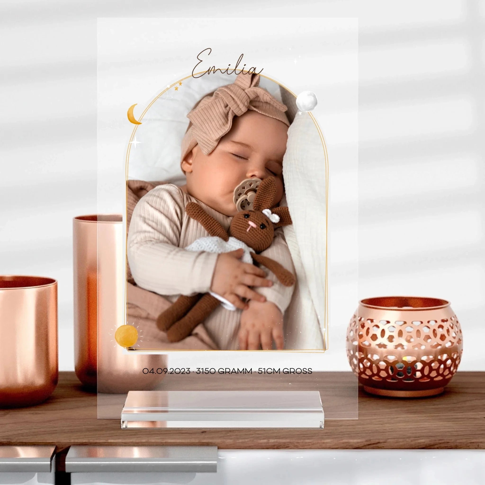 Sternchen Baby Aufsteller aus Glas - Aufsteller von Schmidt Digitaldruck GmbH