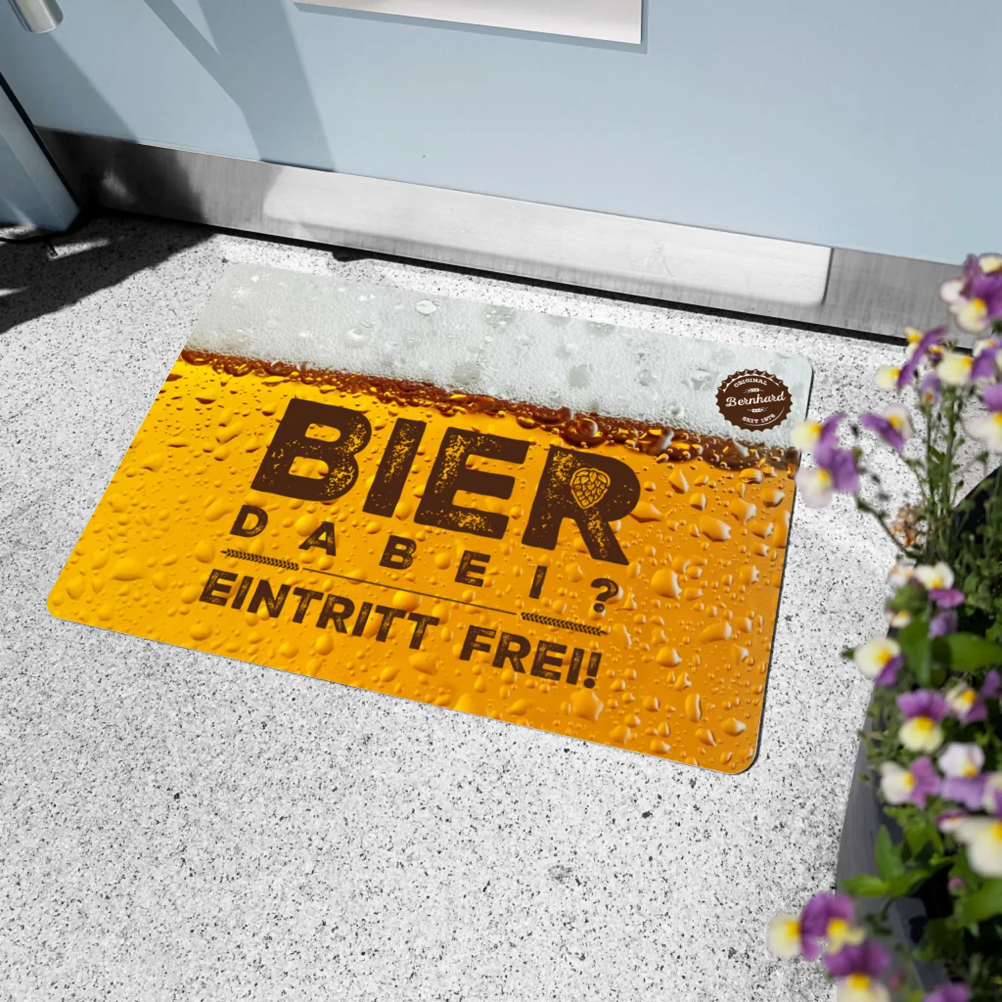 Fußmatte "Bier dabei? Eintritt frei!" - Fußmatte von Schmidt Digitaldruck GmbH