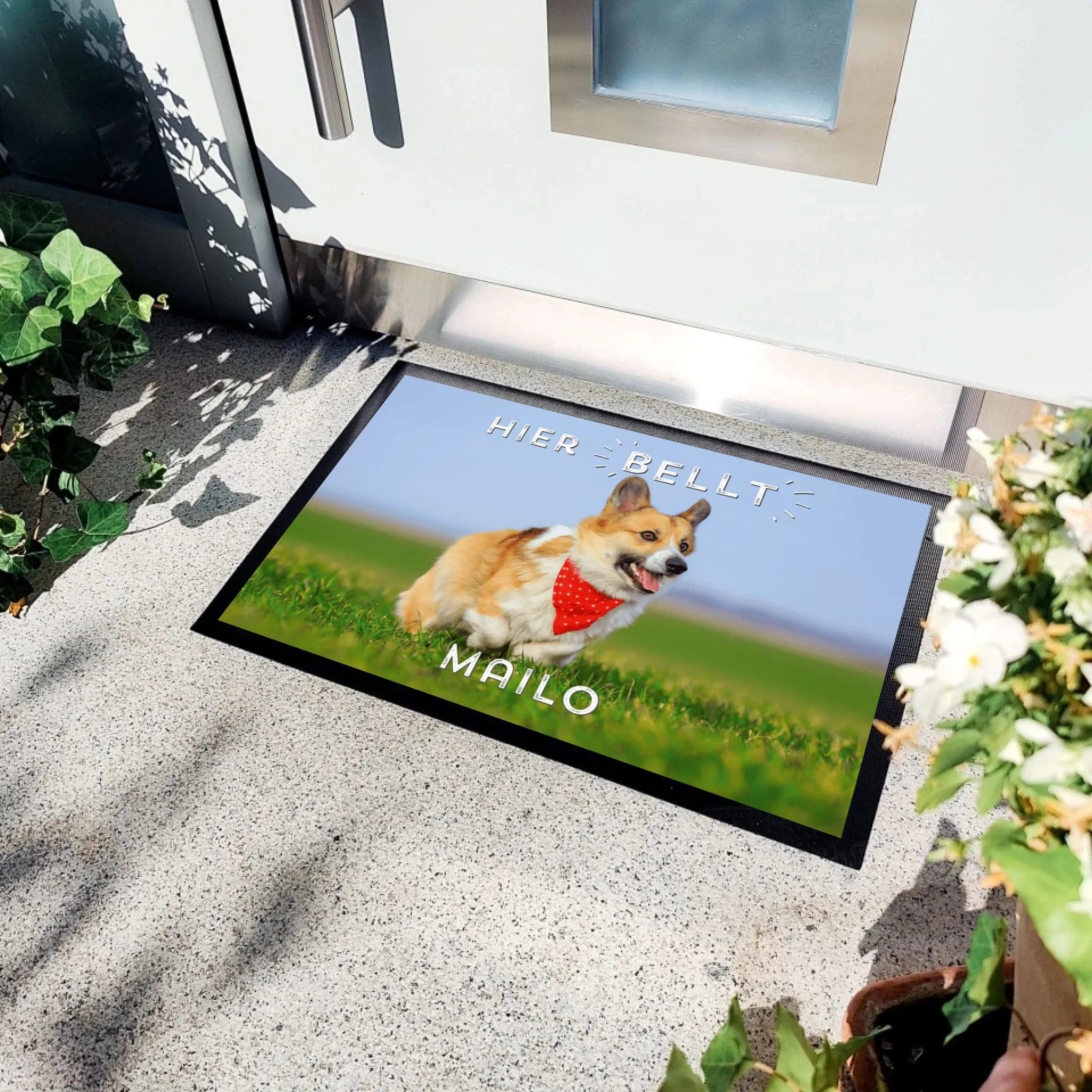Fußmatte "Hier bellt..." - Fußmatte von Schmidt Digitaldruck GmbH
