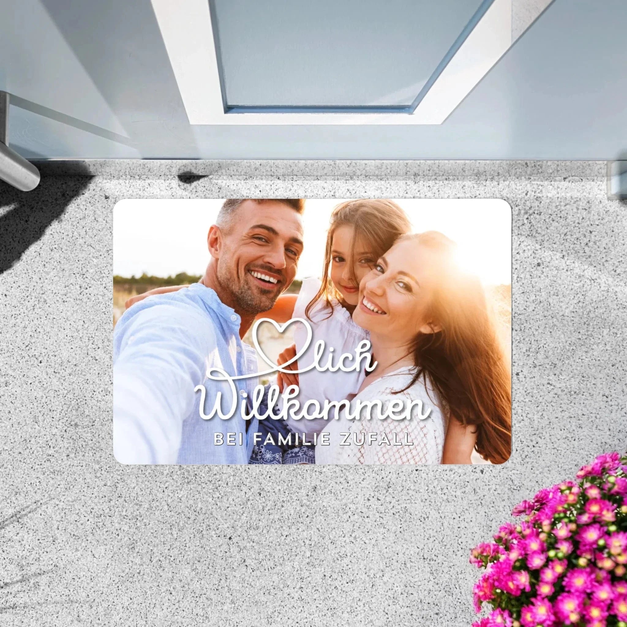 Fußmatte "Herzlich Willkommen..." - Fußmatte Fußmatte / weiß / 60 x 40 cm von Schmidt Digitaldruck GmbH