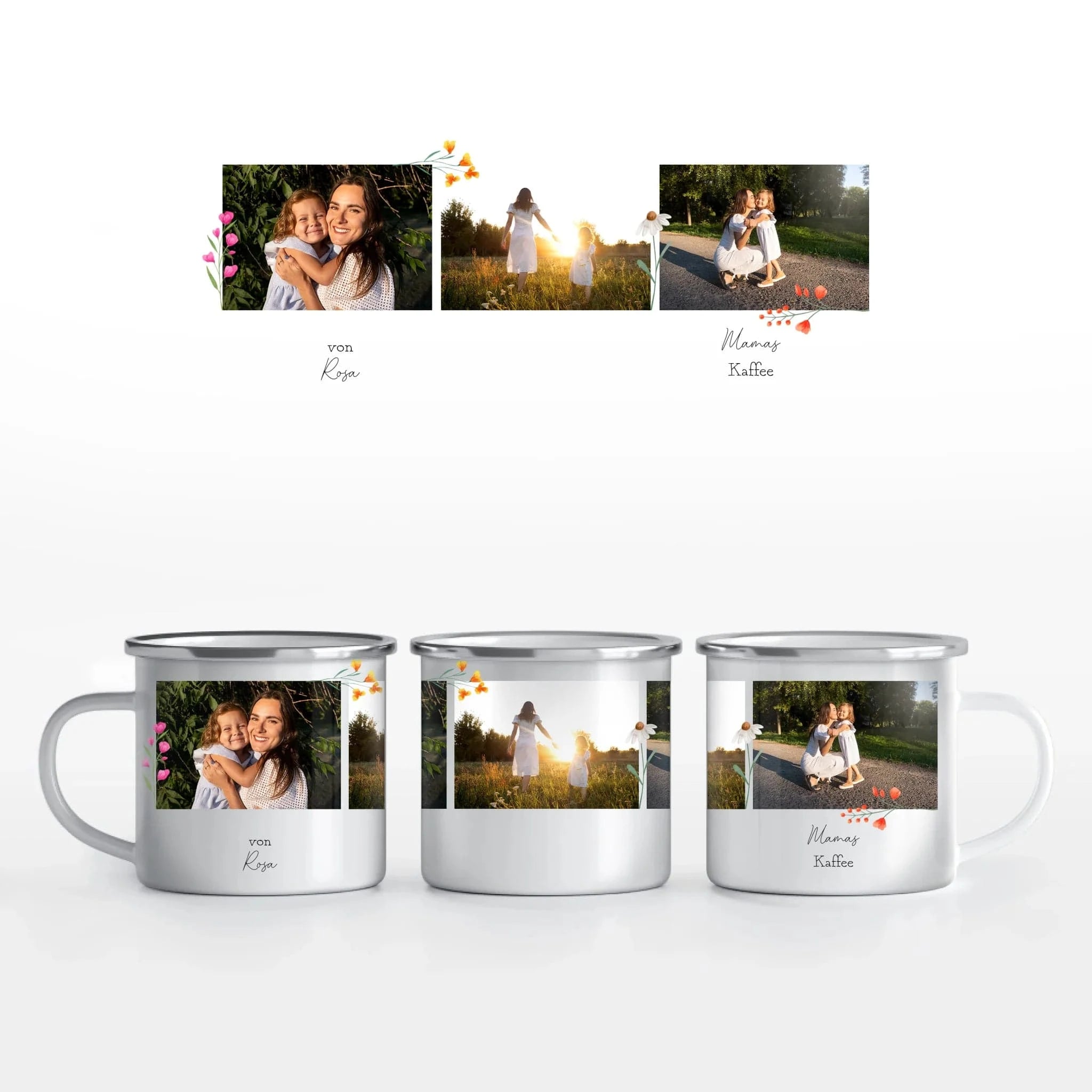 Fototasse Mama - Tasse Emaille-Tasse / Weiß / 375 ml von Schmidt Digitaldruck GmbH