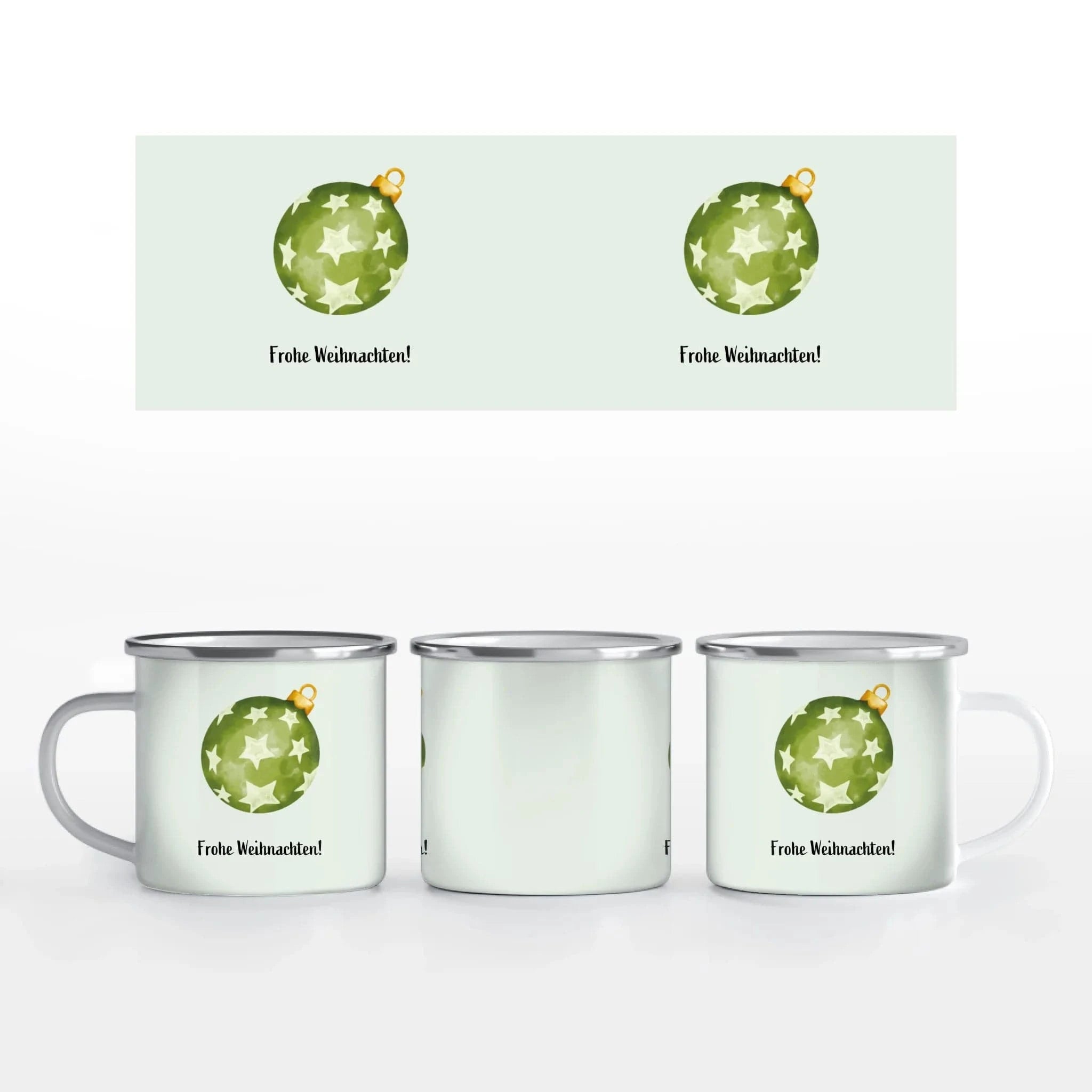 Motivtasse "Christbaumkugel" - Tasse Emaille-Tasse / Weiß / 375 ml von Schmidt Digitaldruck GmbH