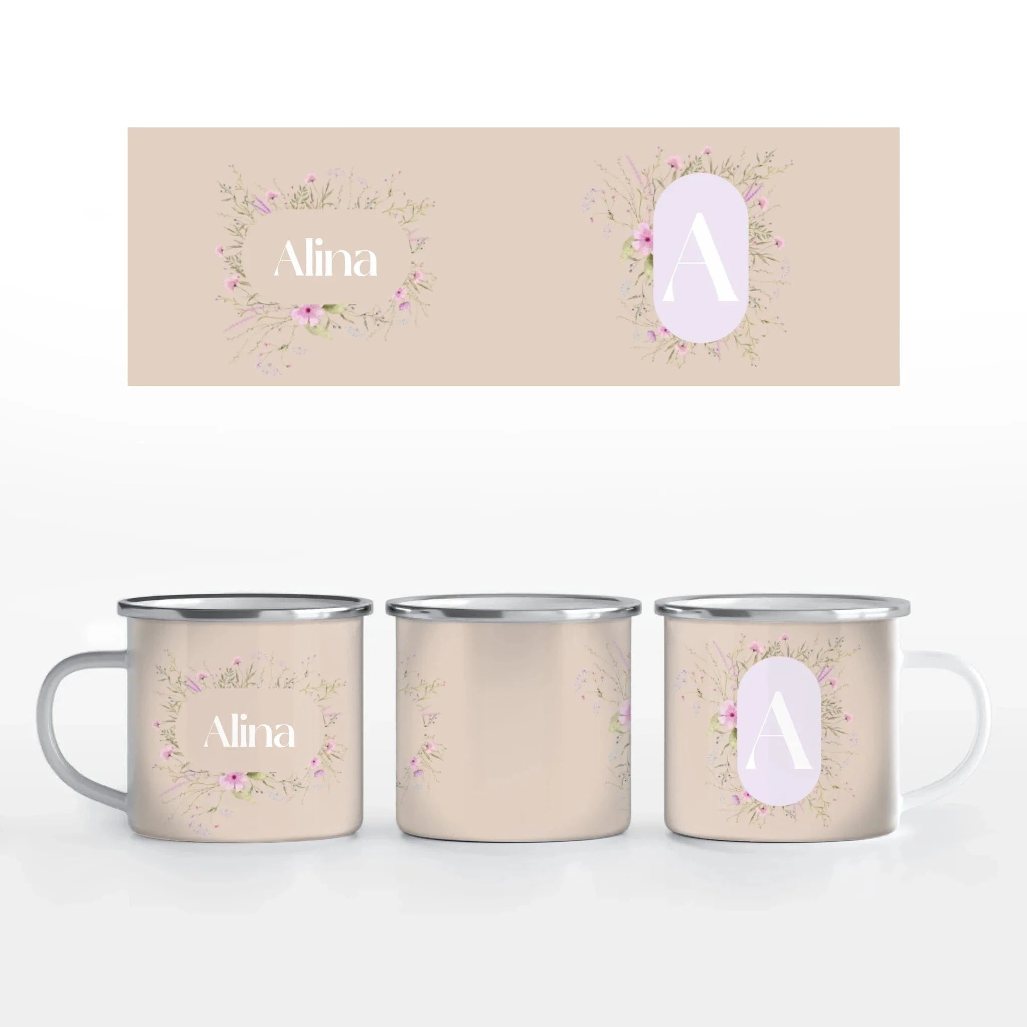 Motivtasse "Letter Style" - Tasse Emaille-Tasse / Weiß / 375 ml von Schmidt Digitaldruck GmbH