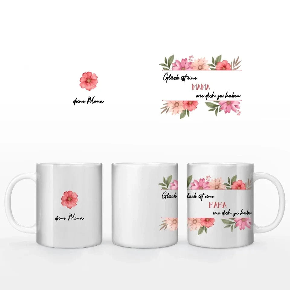 Motivtasse Muttertag "Glück" - Tasse Keramik-Tasse / Weiß / 330 ml von Schmidt Digitaldruck GmbH
