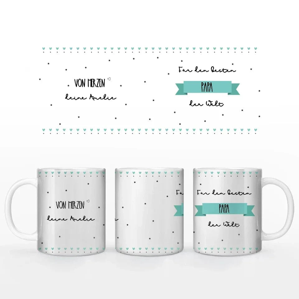 Motivtasse Vatertag "allerbester Papa" - Tasse Keramik-Tasse / Weiß / 330 ml von Schmidt Digitaldruck GmbH