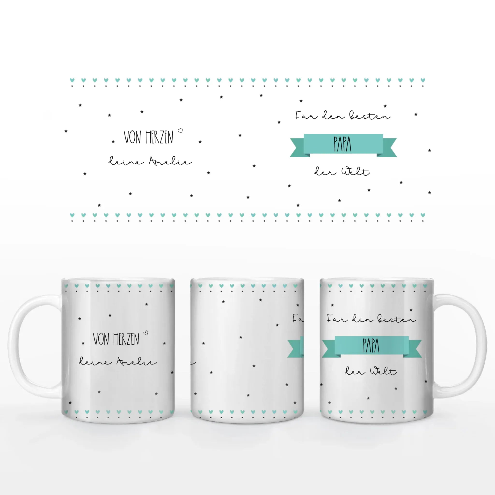 Motivtasse Vatertag "allerbester Papa" - Tasse Keramik-Tasse / Weiß / 330 ml von Schmidt Digitaldruck GmbH