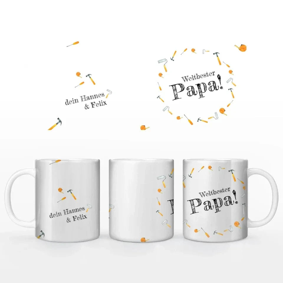 Motivtasse Vatertag "Hammer Papa" - Tasse Keramik-Tasse / Weiß / 330 ml von Schmidt Digitaldruck GmbH
