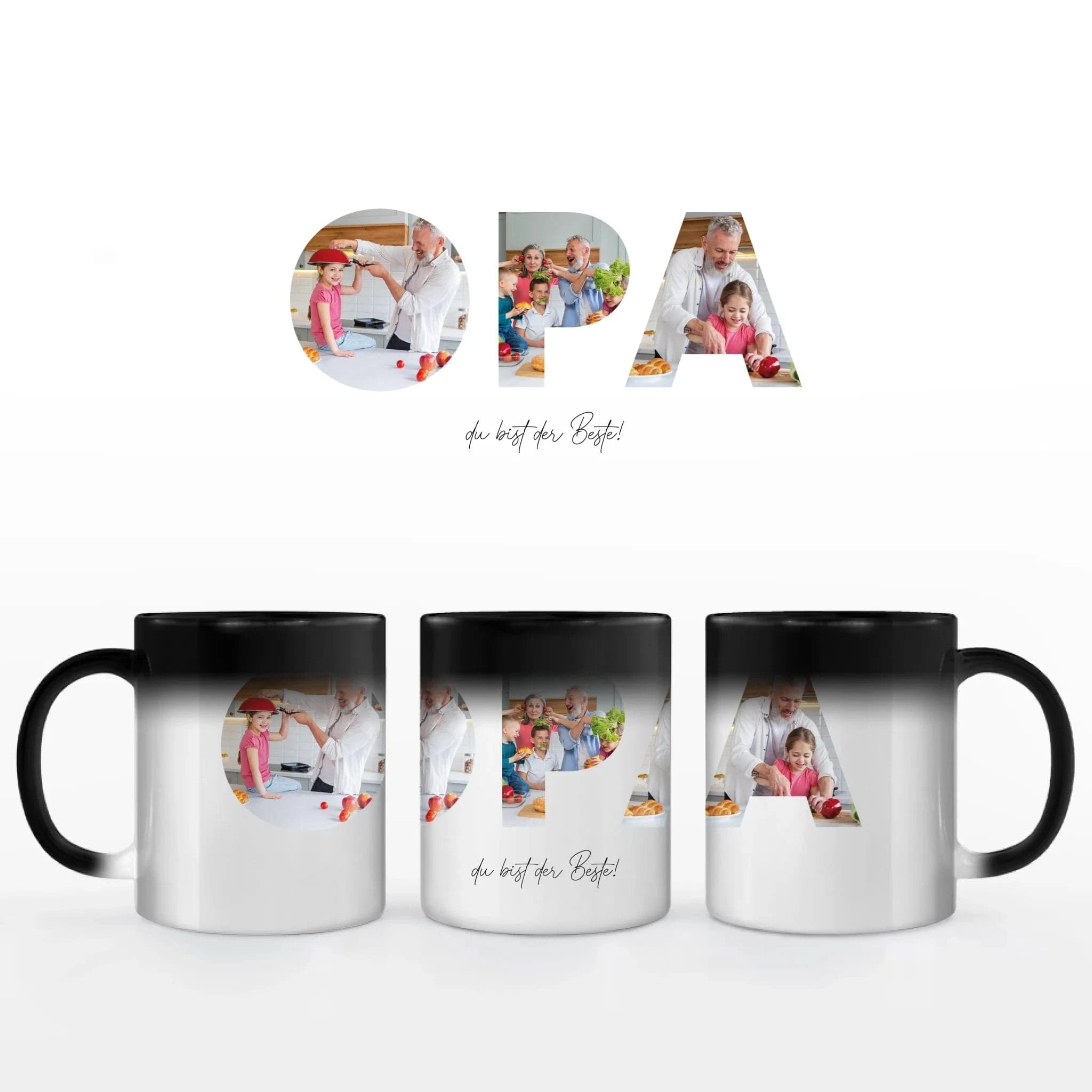 Fototasse Opa - Tasse Keramik-Zaubertasse / Schwarz / 330 ml von Schmidt Digitaldruck GmbH