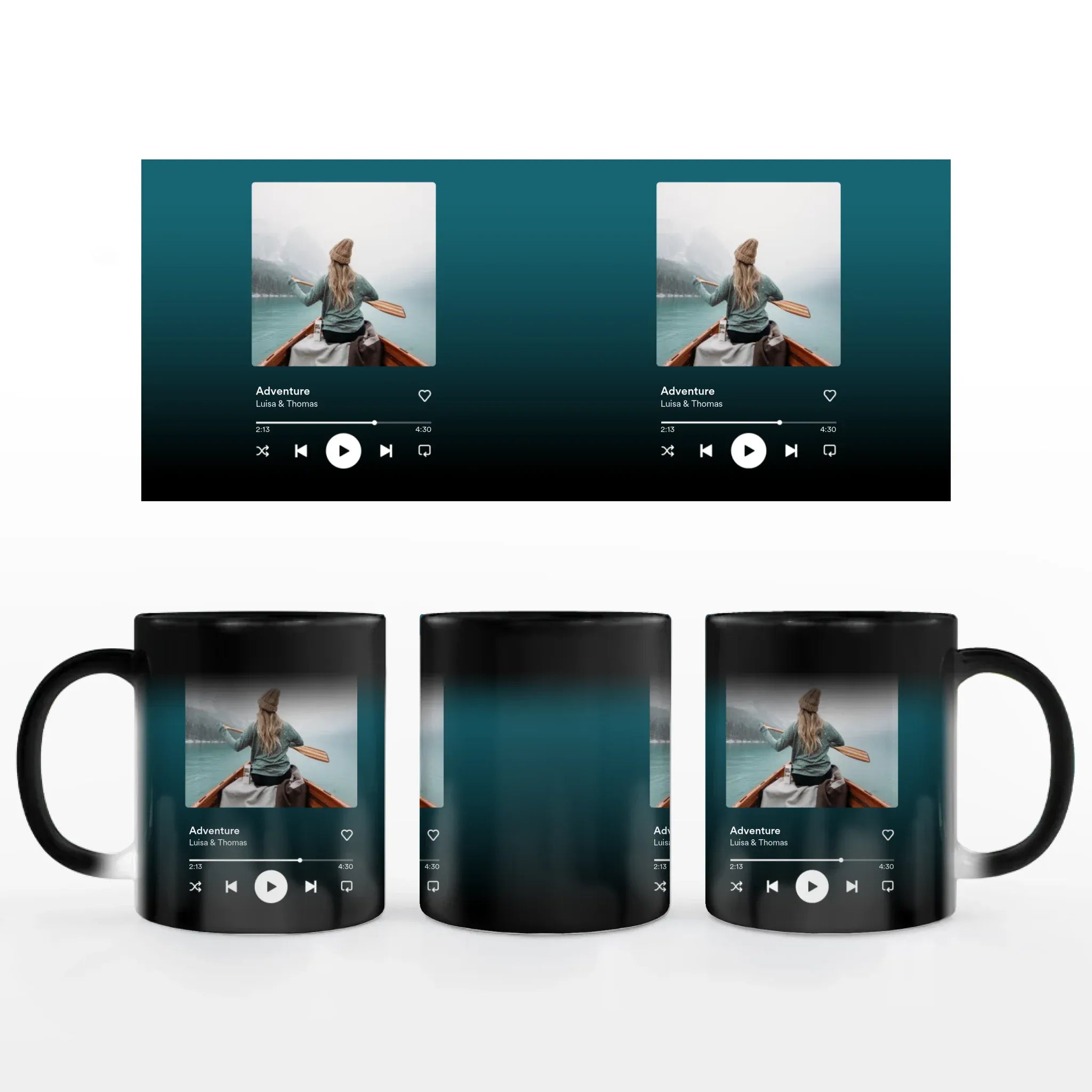 Fototasse "Spotify" - Tasse Keramik-Zaubertasse / Schwarz / 330 ml von Schmidt Digitaldruck GmbH