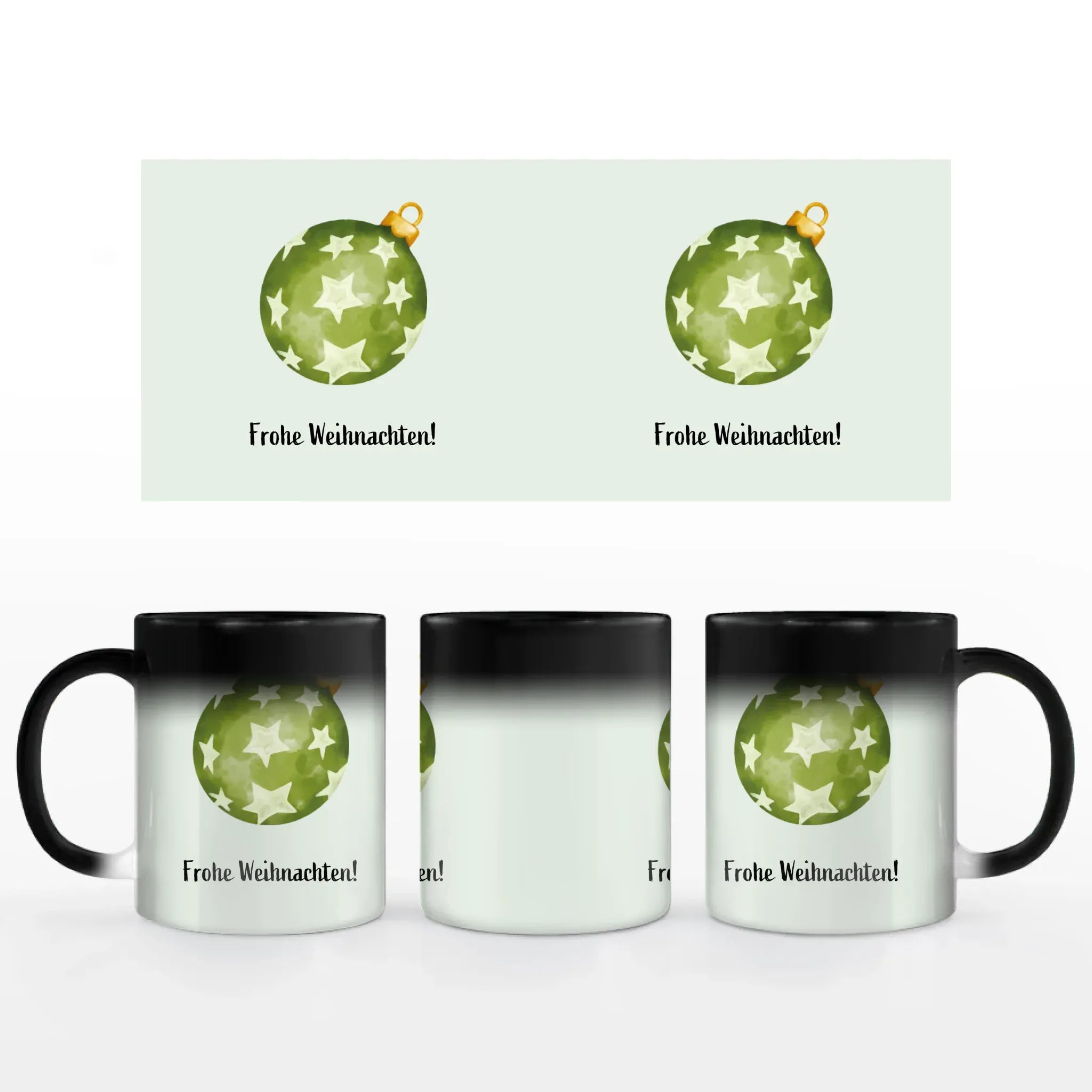 Motivtasse "Christbaumkugel" - Tasse Keramik-Zaubertasse / Schwarz / 330 ml von Schmidt Digitaldruck GmbH