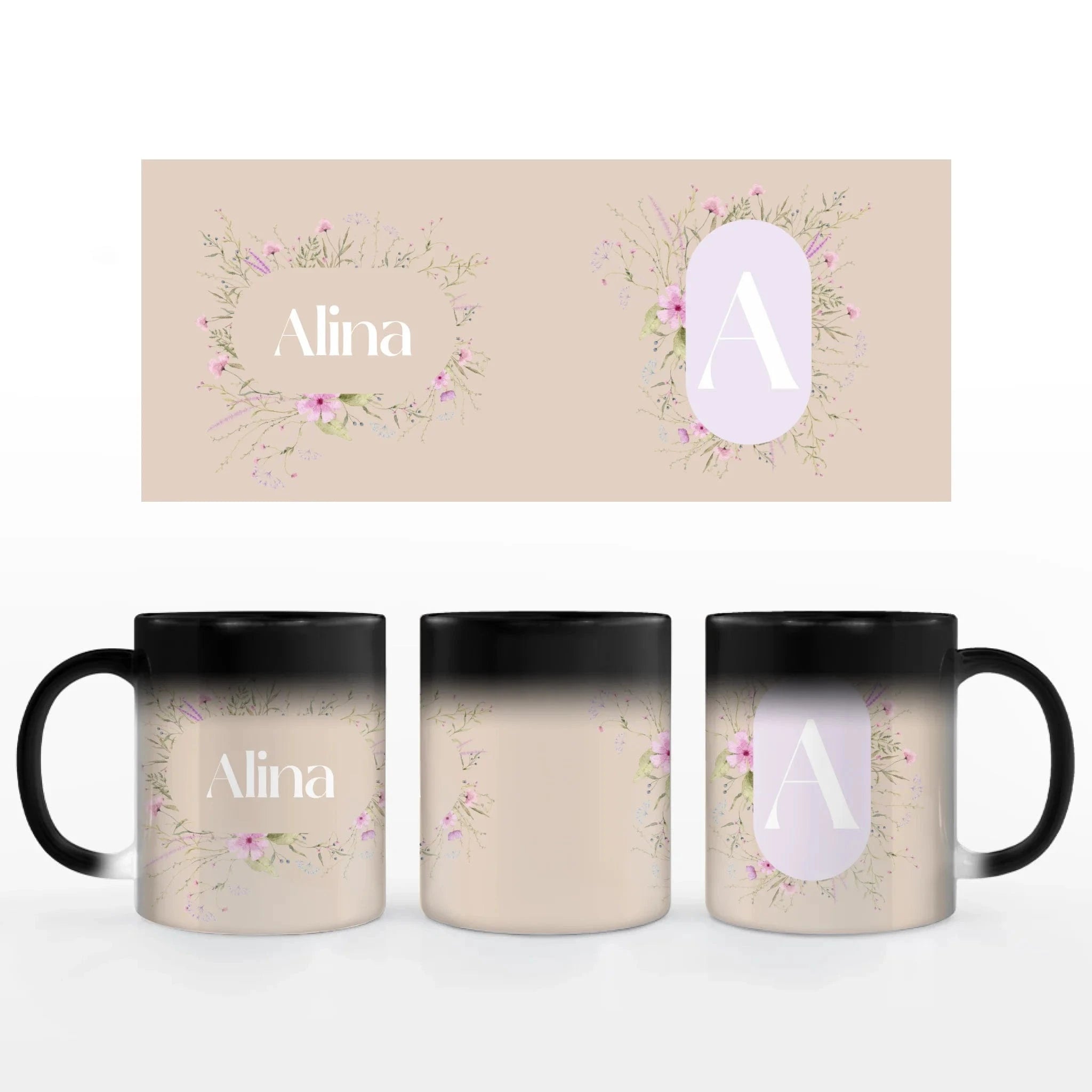 Motivtasse "Letter Style" - Tasse Keramik-Zaubertasse / Schwarz / 330 ml von Schmidt Digitaldruck GmbH