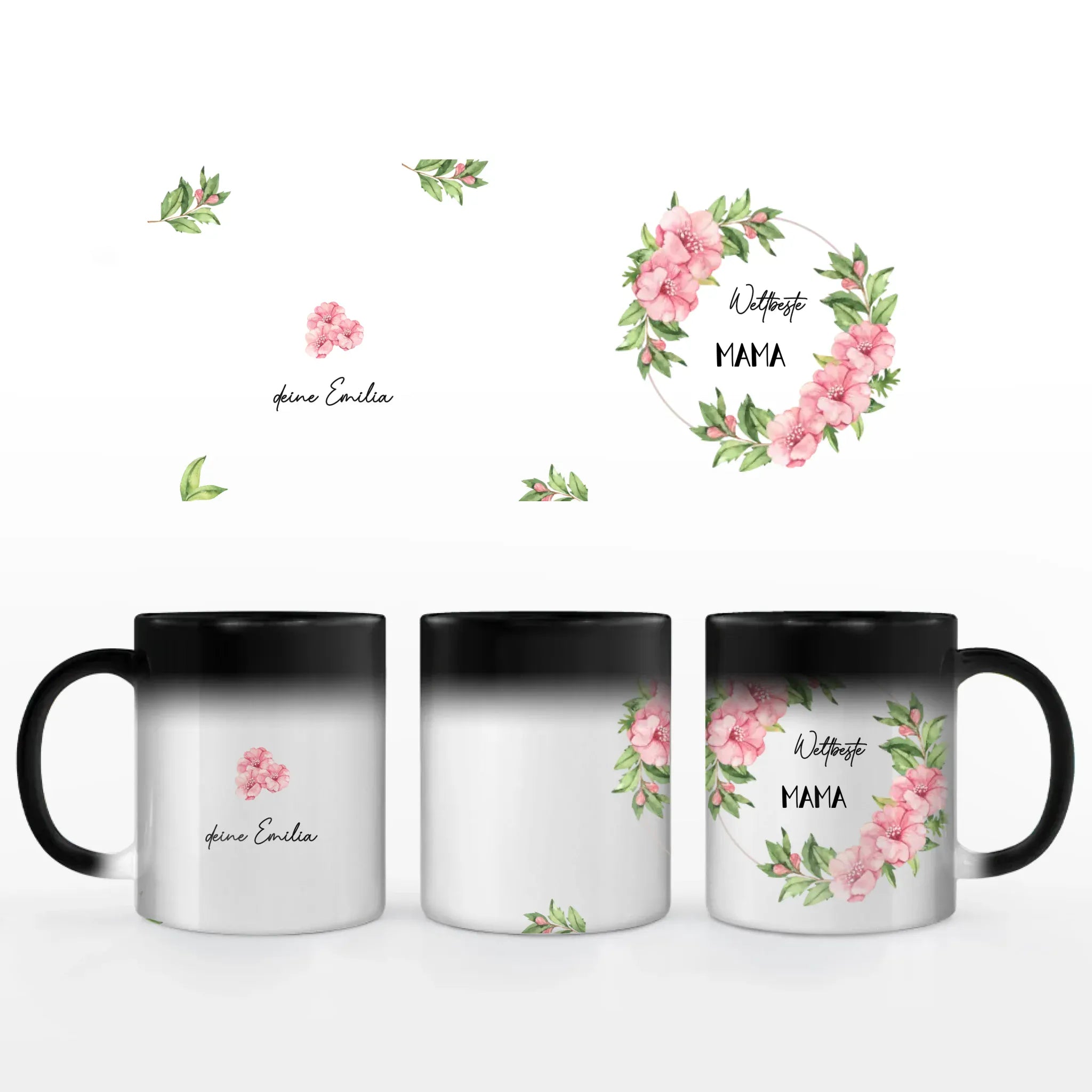 Motivtasse Muttertag "weltbeste Mama" - Tasse Keramik-Zaubertasse / Schwarz / 330 ml von Schmidt Digitaldruck GmbH