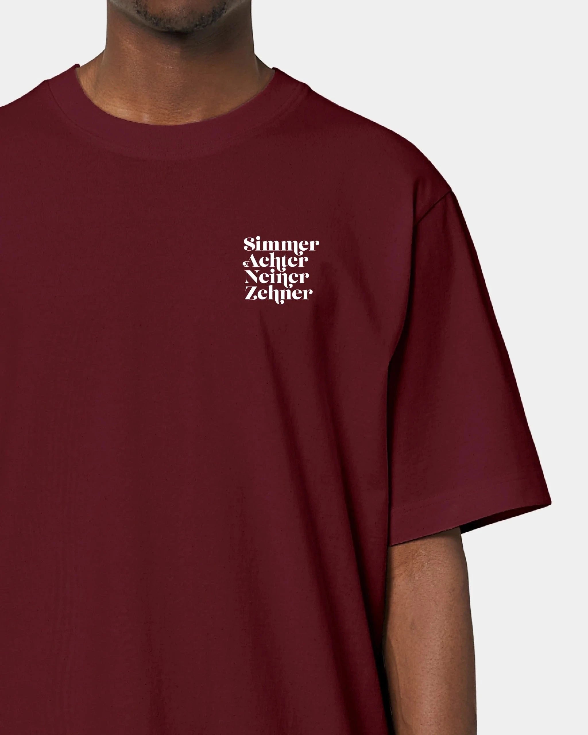 Personalisiertes T-Shirt "Spielkarten" - Textil Oversized / Burgundy / XXS von Schmidt Digitaldruck GmbH