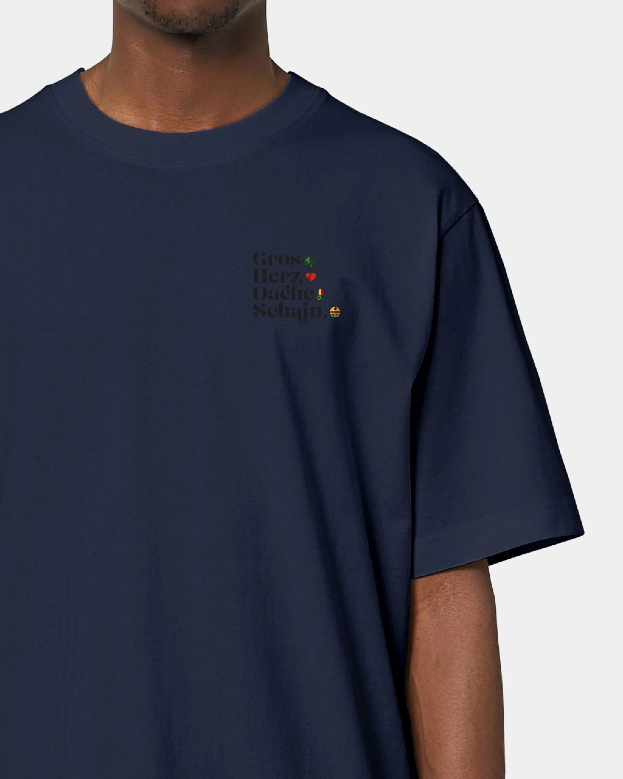 Personalisiertes T-Shirt "Watten - Kartenfarben" - Textil Oversized / French Navy / XXS von Schmidt Digitaldruck GmbH