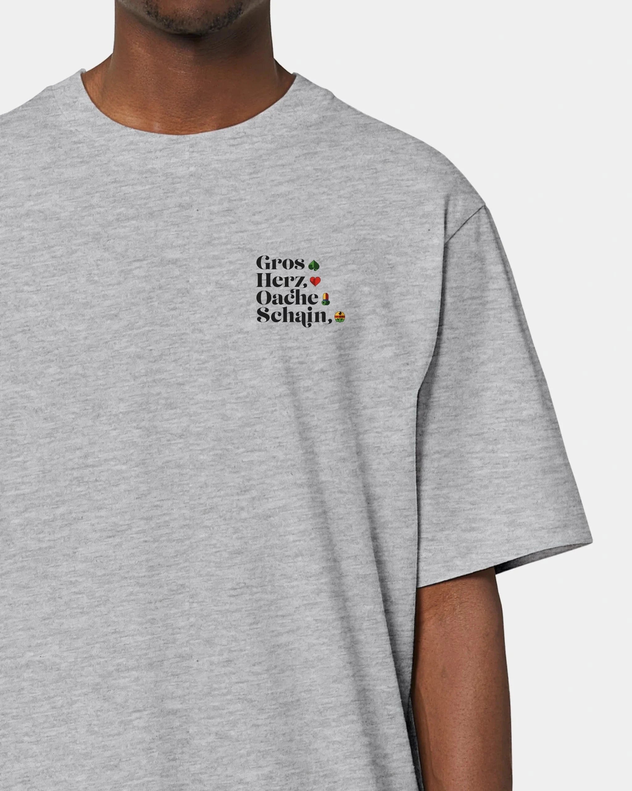 Personalisiertes T-Shirt "Watten - Kartenfarben" - Textil Oversized / Heather Grey / XXS von Schmidt Digitaldruck GmbH