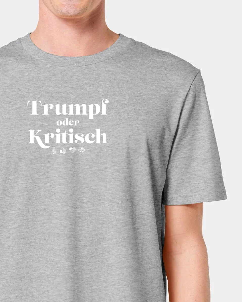 Personalisiertes T-Shirt "Watten - Trumpf oder Kritisch" - Textil Unisex / Heather Grey / XXS von Schmidt Digitaldruck GmbH