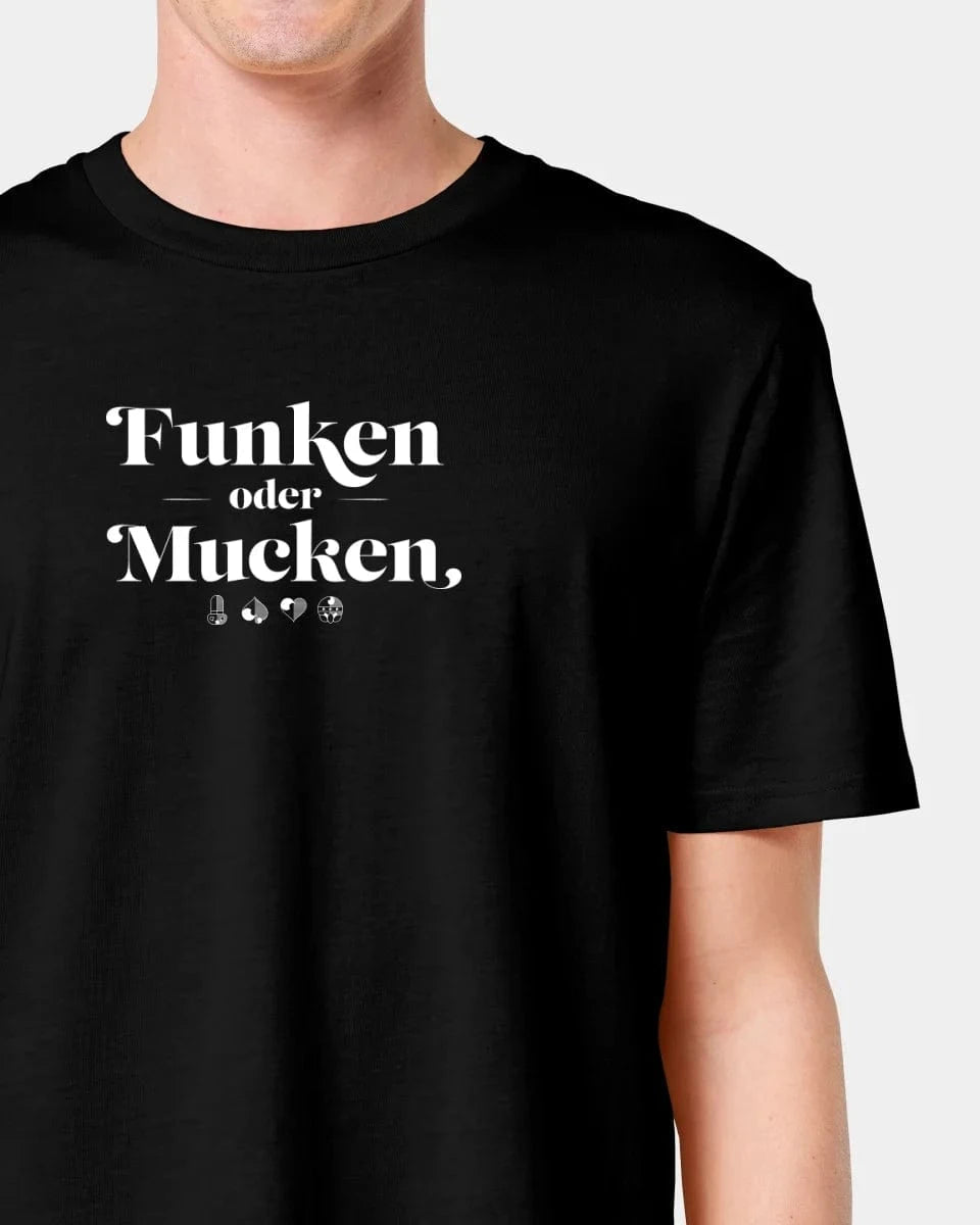 Personalisiertes T-Shirt "Watten - Funken oder Mucken" - Textil Unisex / Schwarz / XXS von Schmidt Digitaldruck GmbH
