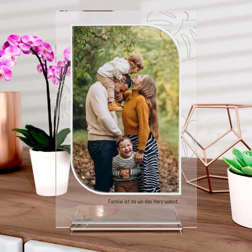 Family Aufsteller aus Glas - Customizer Acrylglas-Fotoaufsteller - Hoch-/Querformat / Hochformat / 20x30 cm von TeeInBlue