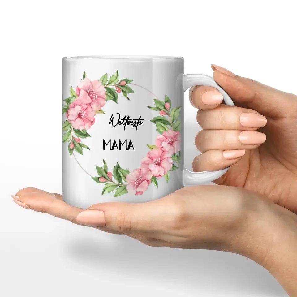 Motivtasse Muttertag "weltbeste Mama" - Customizer Keramik-Tasse / Weiß / 330 ml von TeeInBlue