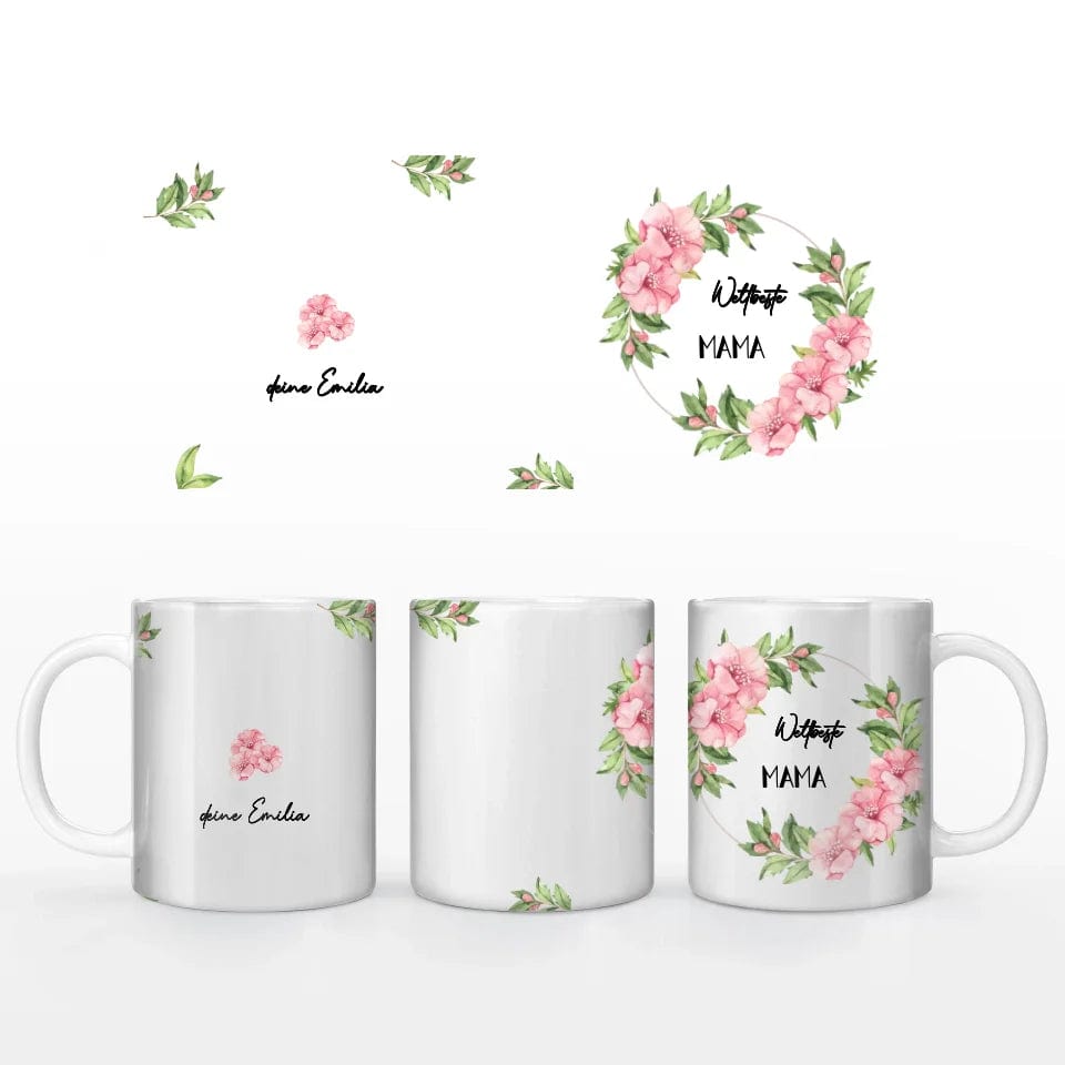 Motivtasse Muttertag "weltbeste Mama" - Customizer Keramik-Tasse / Weiß / 330 ml von TeeInBlue