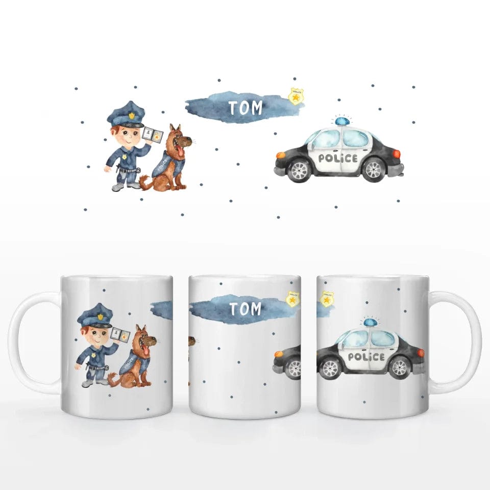 Motivtasse Polizei - Customizer Keramik-Tasse / Weiß / 330 ml von TeeInBlue