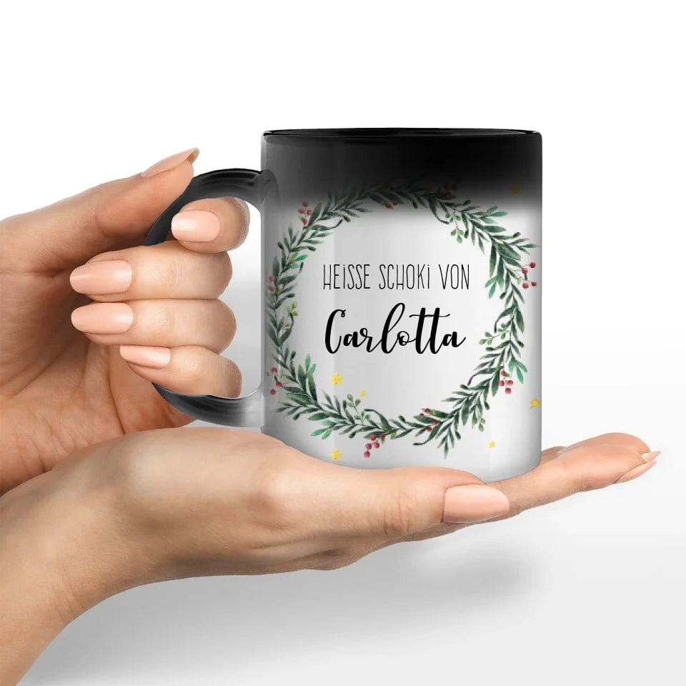 Motivtasse "Weihnachten" - Customizer Keramik-Zaubertasse / Schwarz / 330 ml von TeeInBlue