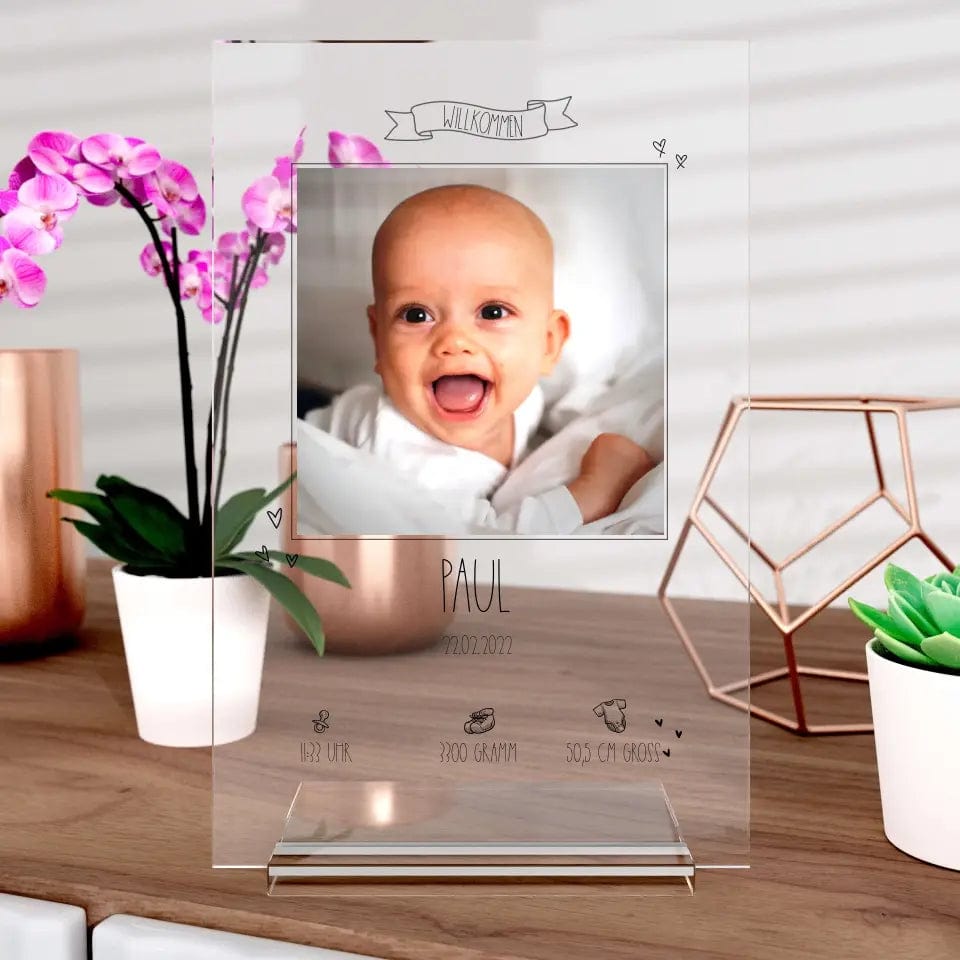 Neugeborenen Aufsteller aus Glas - Customizer von TeeInBlue