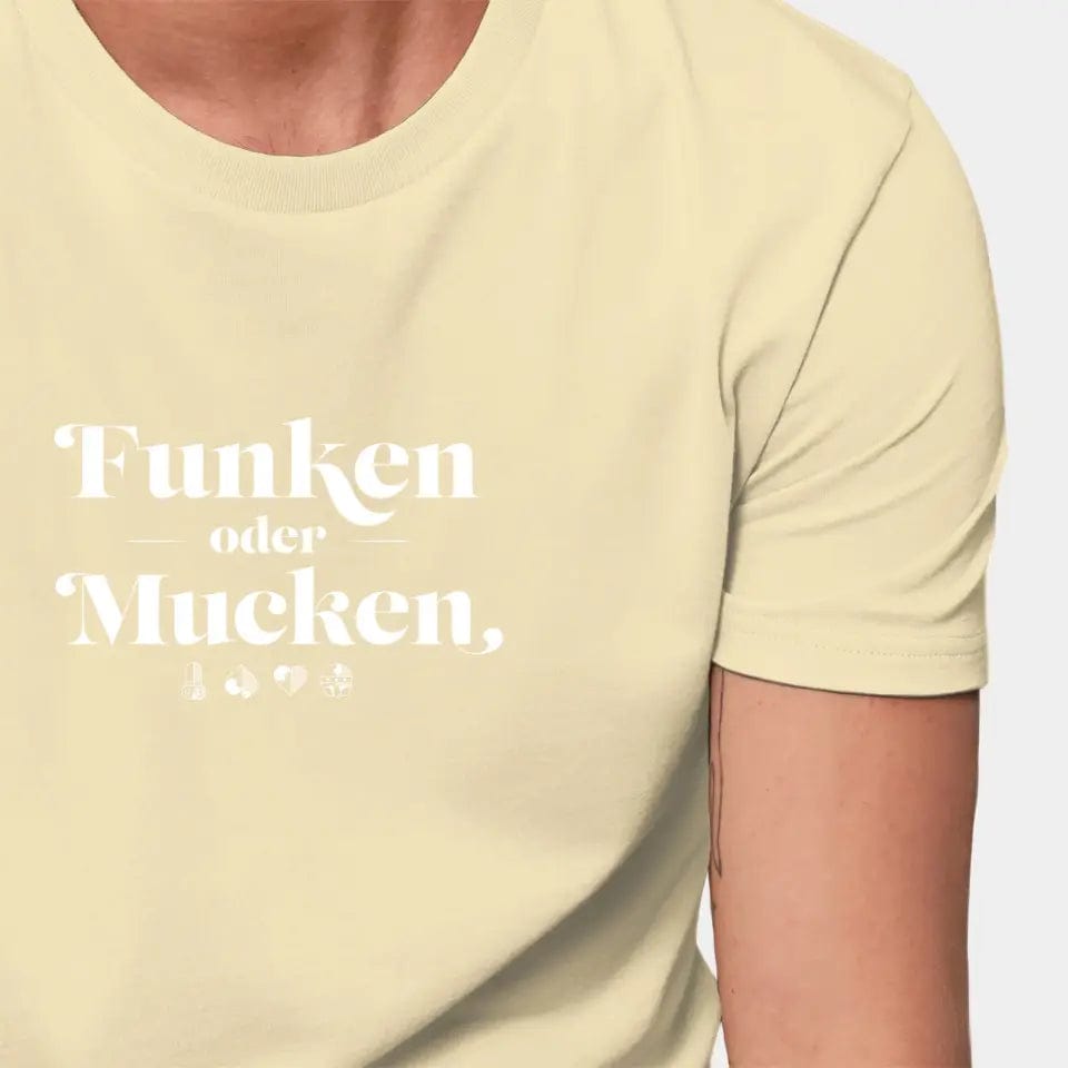 Personalisiertes T-Shirt "Watten - Funken oder Mucken" - Customizer Stanley/Stella Creator / butter / XXS von TeeInBlue