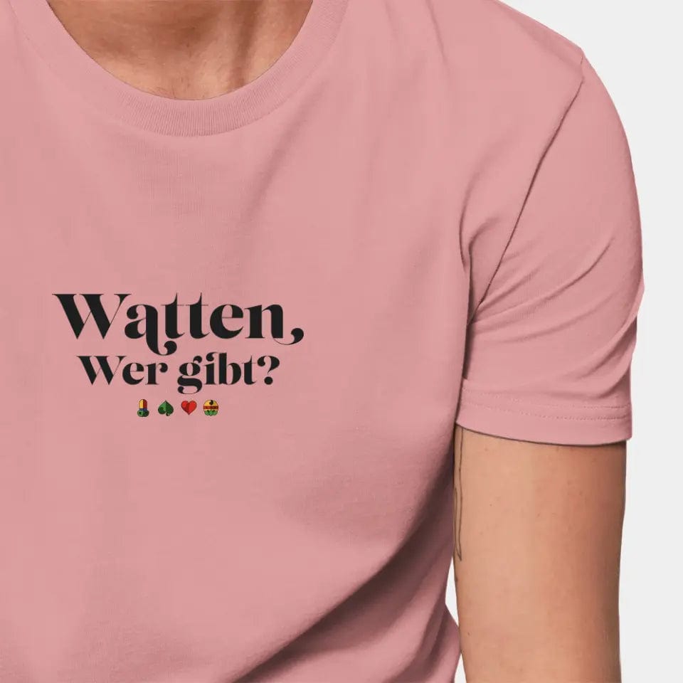 Personalisiertes T-Shirt "Watten - Wer gibt?" - Customizer Stanley/Stella Creator / canyon pink / XXS von TeeInBlue
