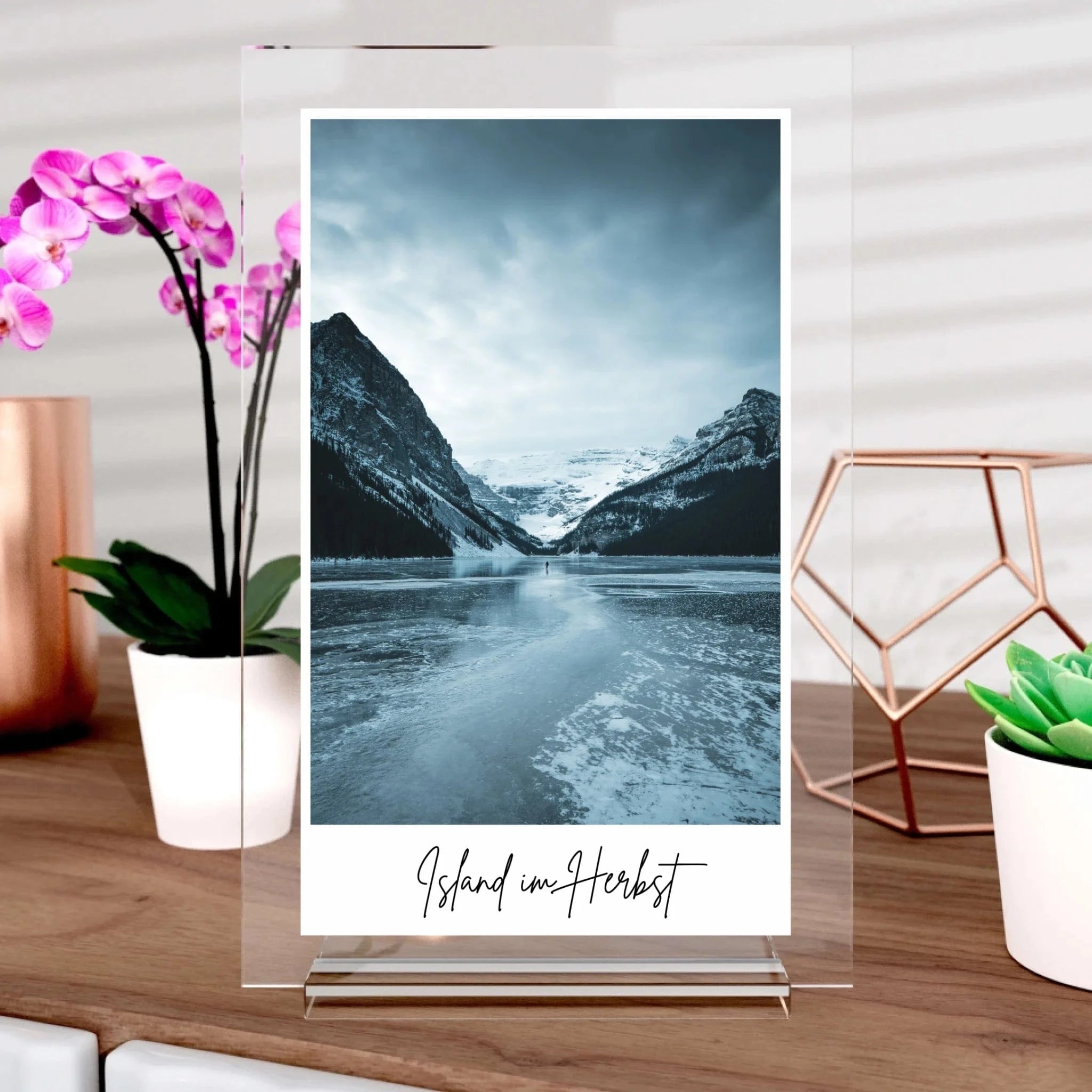Moderner Fotoaufsteller aus Glas - Aufsteller Acrylglas-Fotoaufsteller - Hoch-/Querformat / Hochformat / 20x30 cm von Schmidt Digitaldruck GmbH