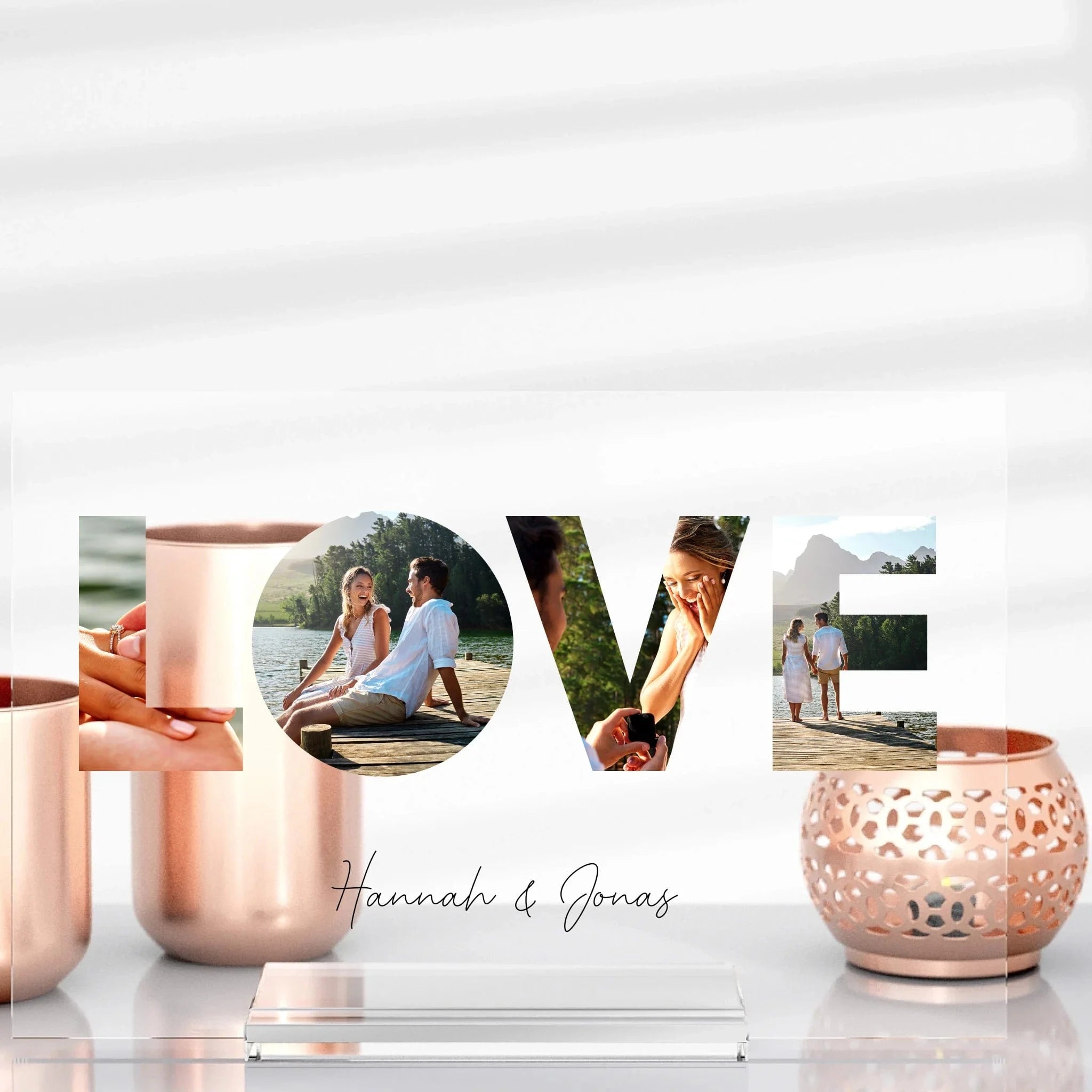 LOVE Aufsteller aus Glas - Aufsteller Acrylglas-Fotoaufsteller - Hoch-/Querformat / Querformat / 13x20 cm von Schmidt Digitaldruck GmbH