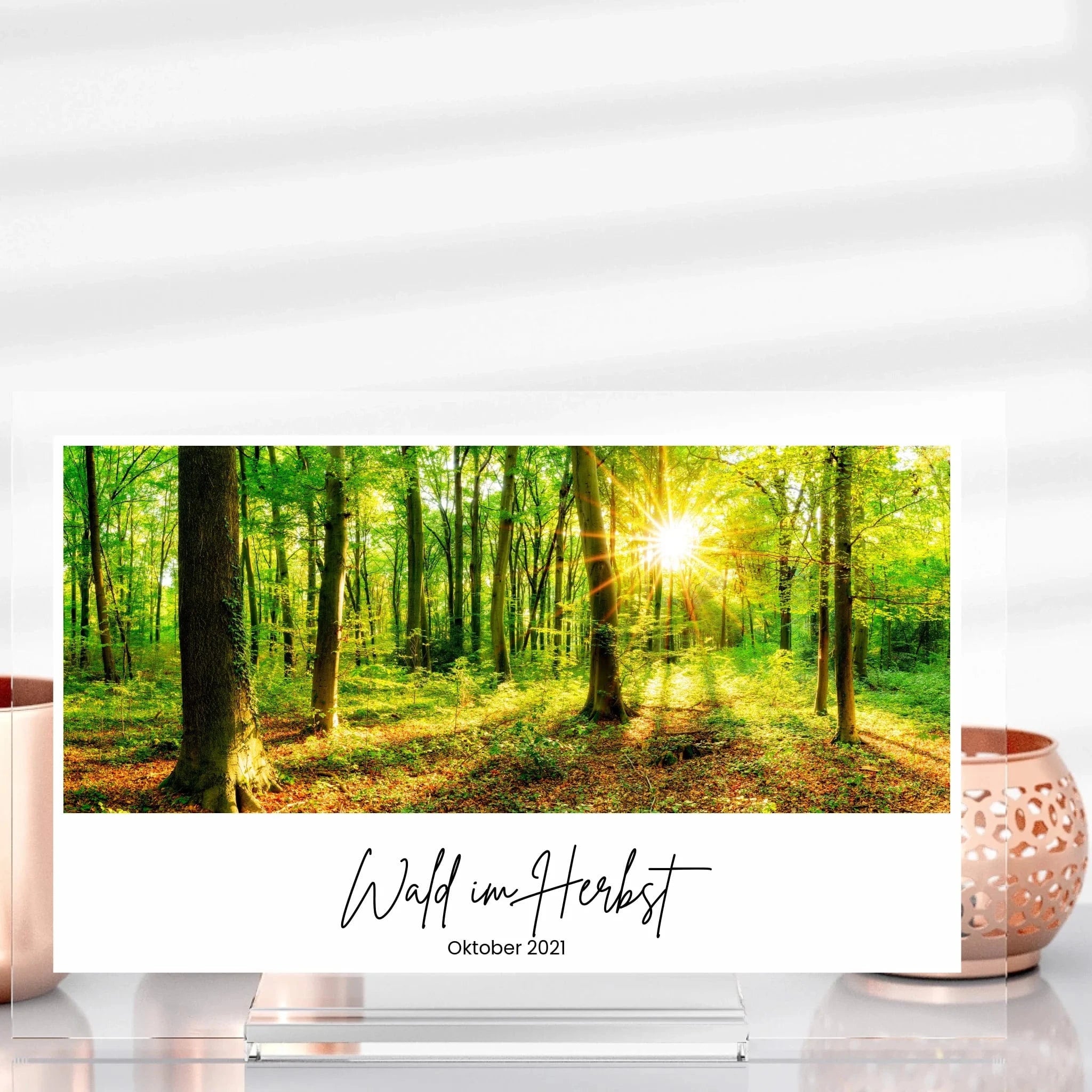 Moderner Fotoaufsteller aus Glas - Aufsteller Acrylglas-Fotoaufsteller - Hoch-/Querformat / Querformat / 13x20 cm von Schmidt Digitaldruck GmbH